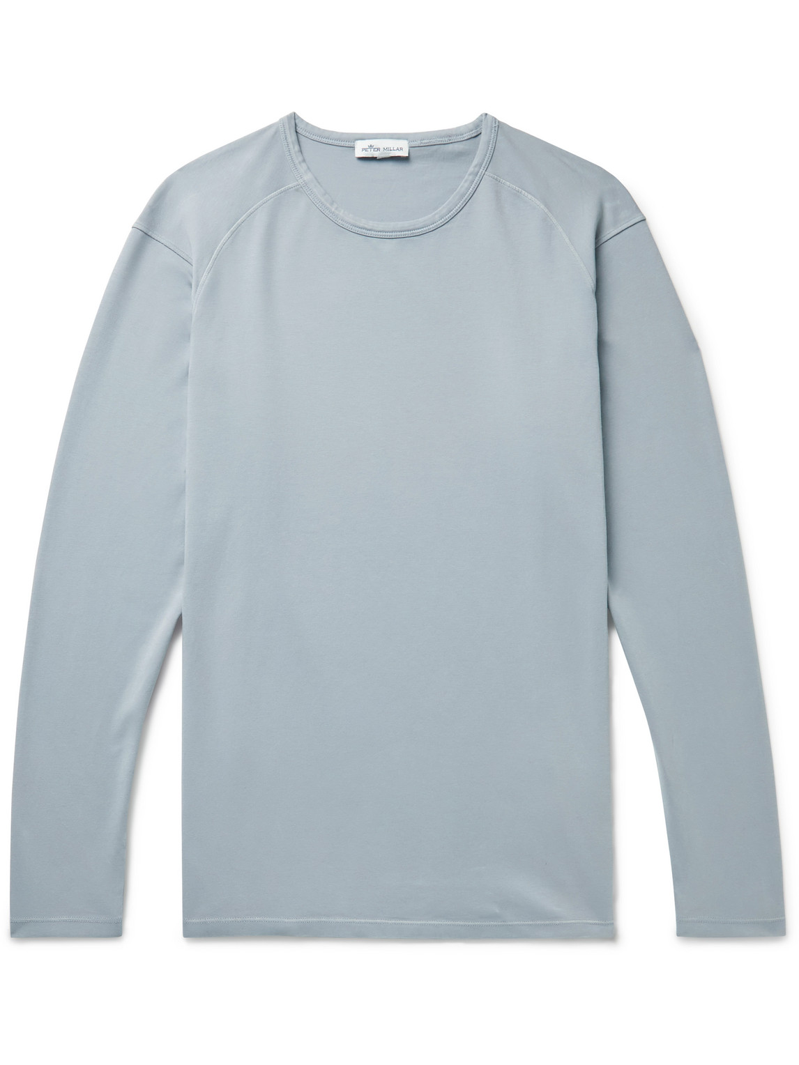 Peter Millar Lava Wash Stretch-pima Cotton-jersey T-shirt In Gray