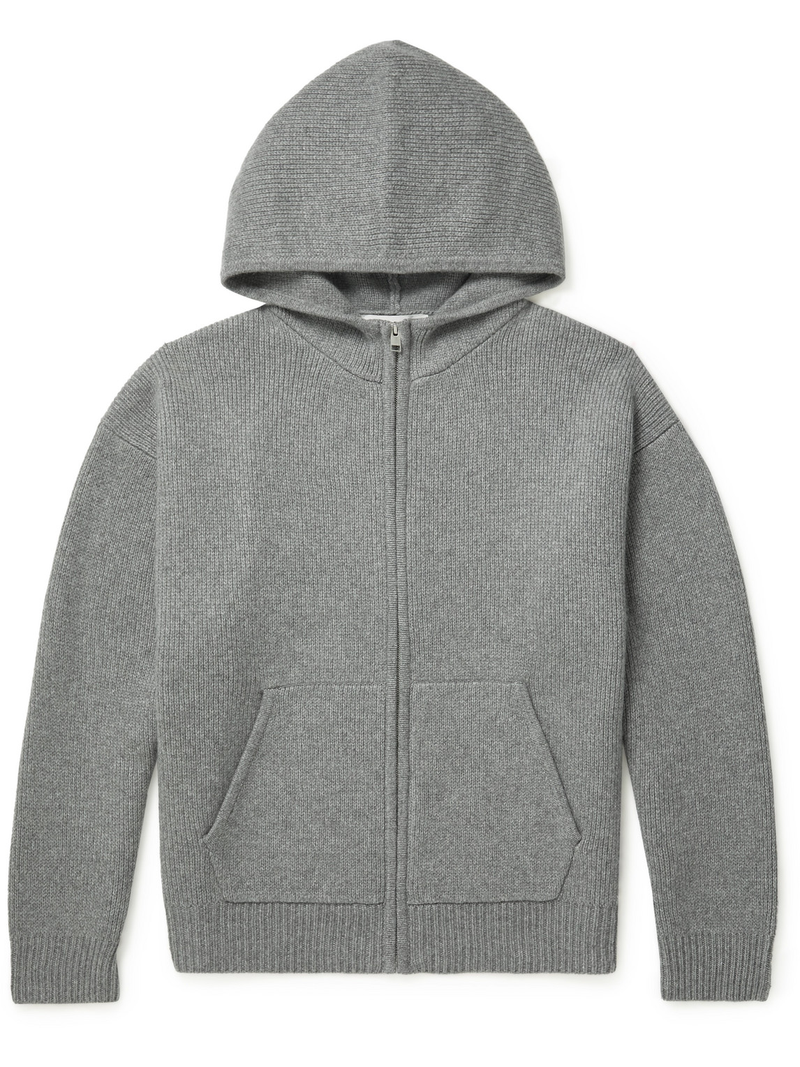 FRAME RIBBED CASHMERE HOODIE