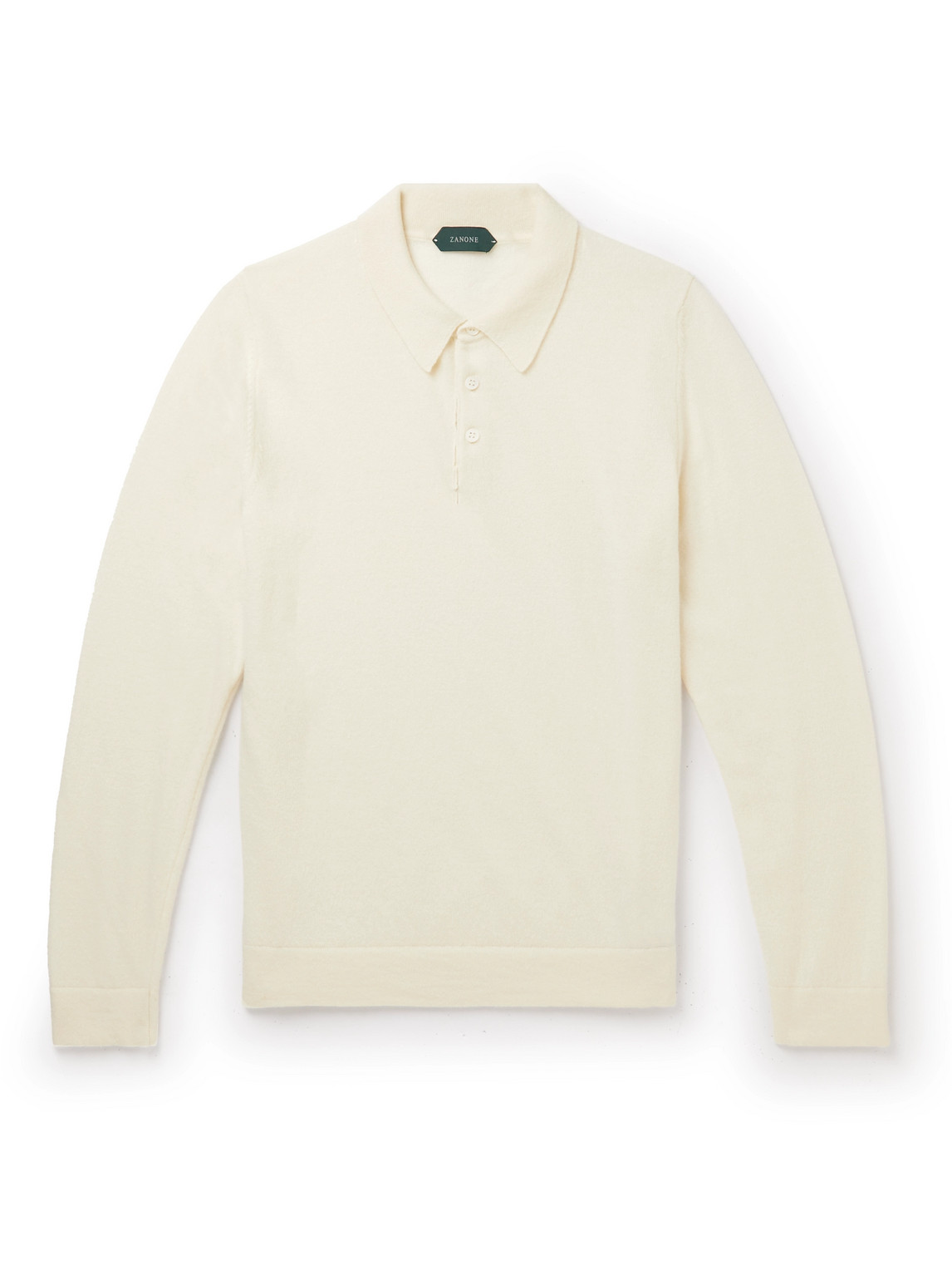 Incotex Slim-fit Virgin Wool And Cashmere-blend Polo Shirt In Neutrals