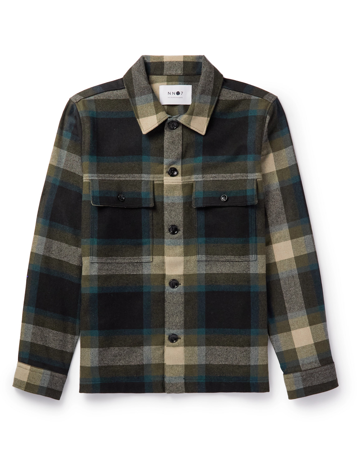 NN07 WILAS 5313 CHECKED WOOL-BLEND FLANNEL OVERSHIRT