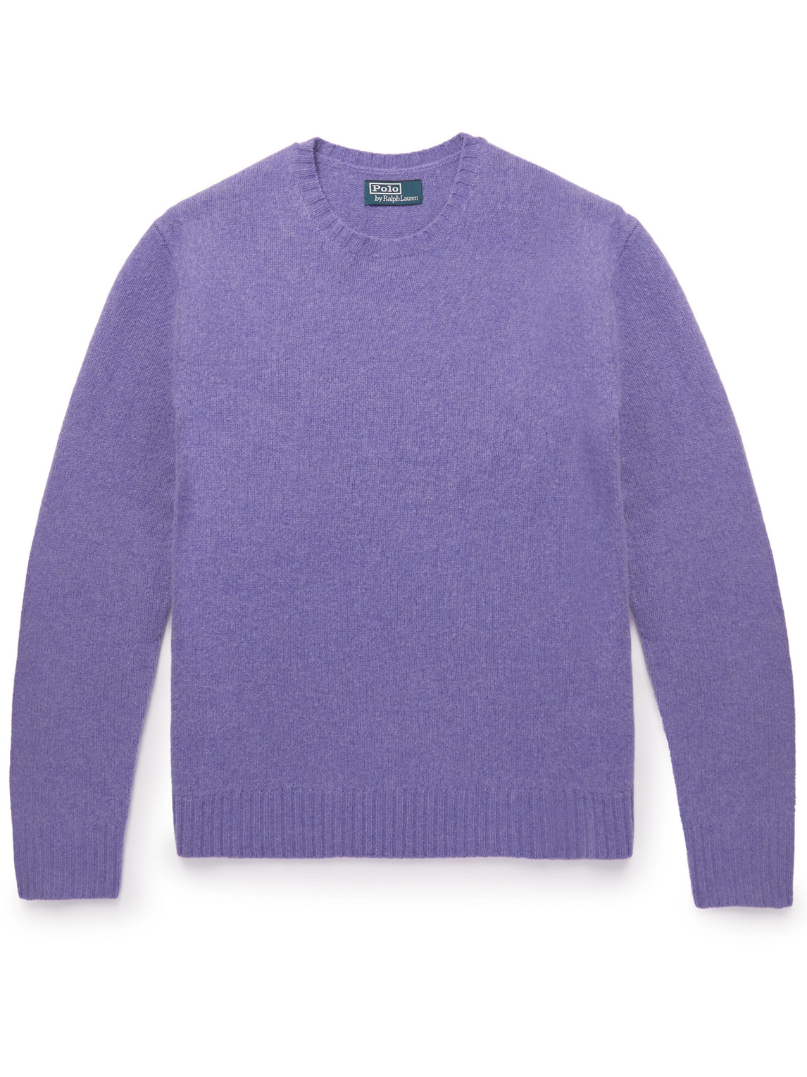 Polo Ralph Lauren Suede-trimmed Wool And Cashmere-blend Sweater In