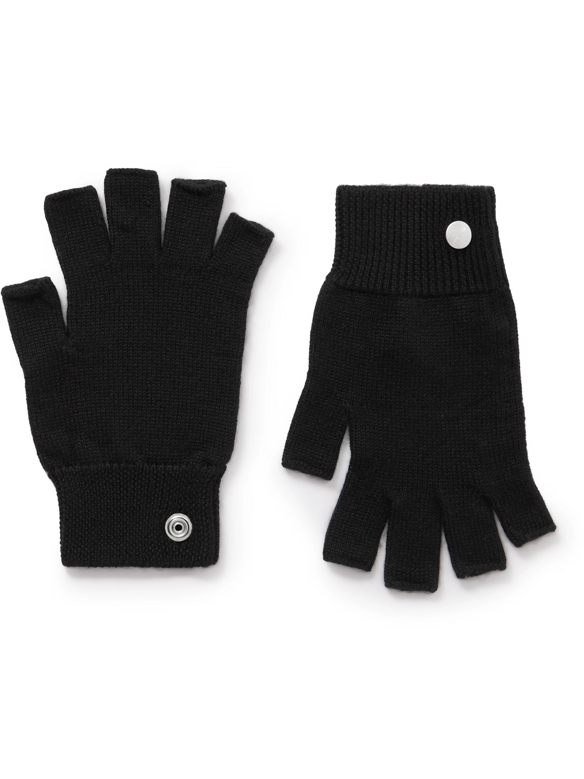 Rick Owens Cashmere Fingerless Gloves In Black