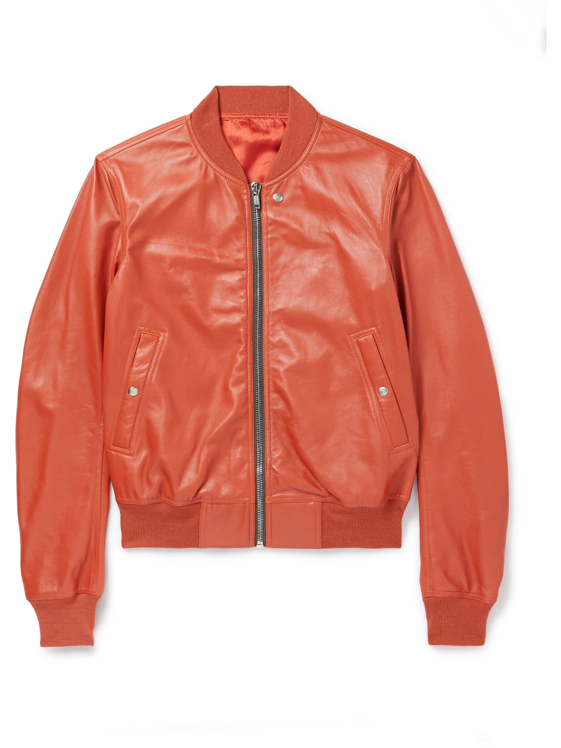 Rick Owens - Leather Bomber Jacket - Men - Orange - IT 48 pour hommes