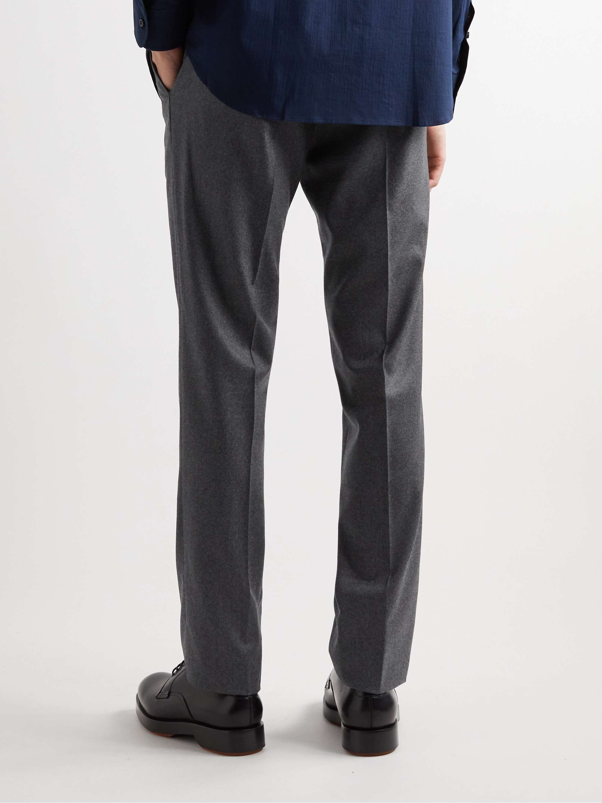 BRIONI Sidney Straight-Leg Wool and Cashmere-Blend Drawstring Trousers