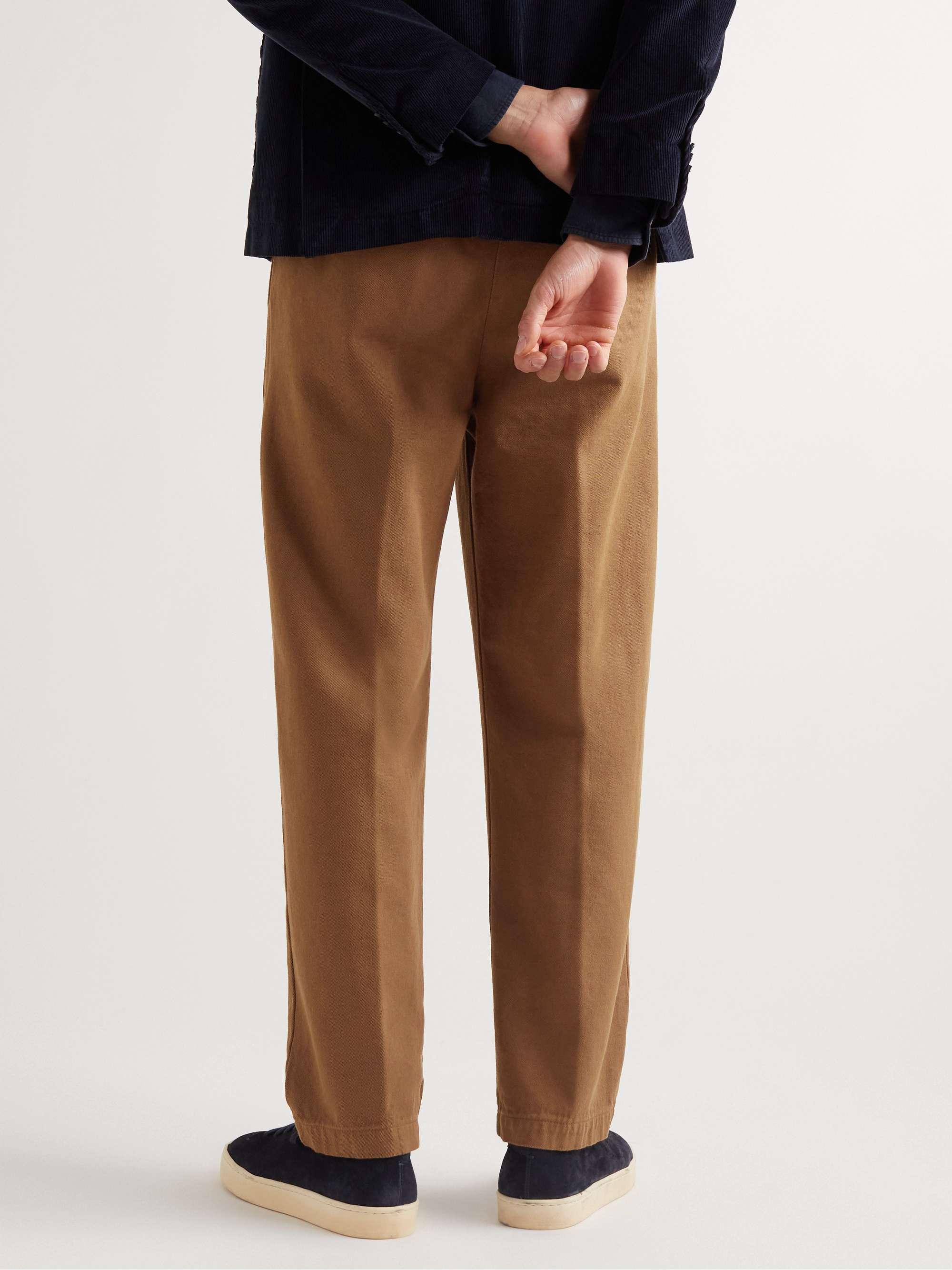 MASSIMO ALBA Straight-Leg Pleated Cotton and Wool-Blend Gabardine Trousers