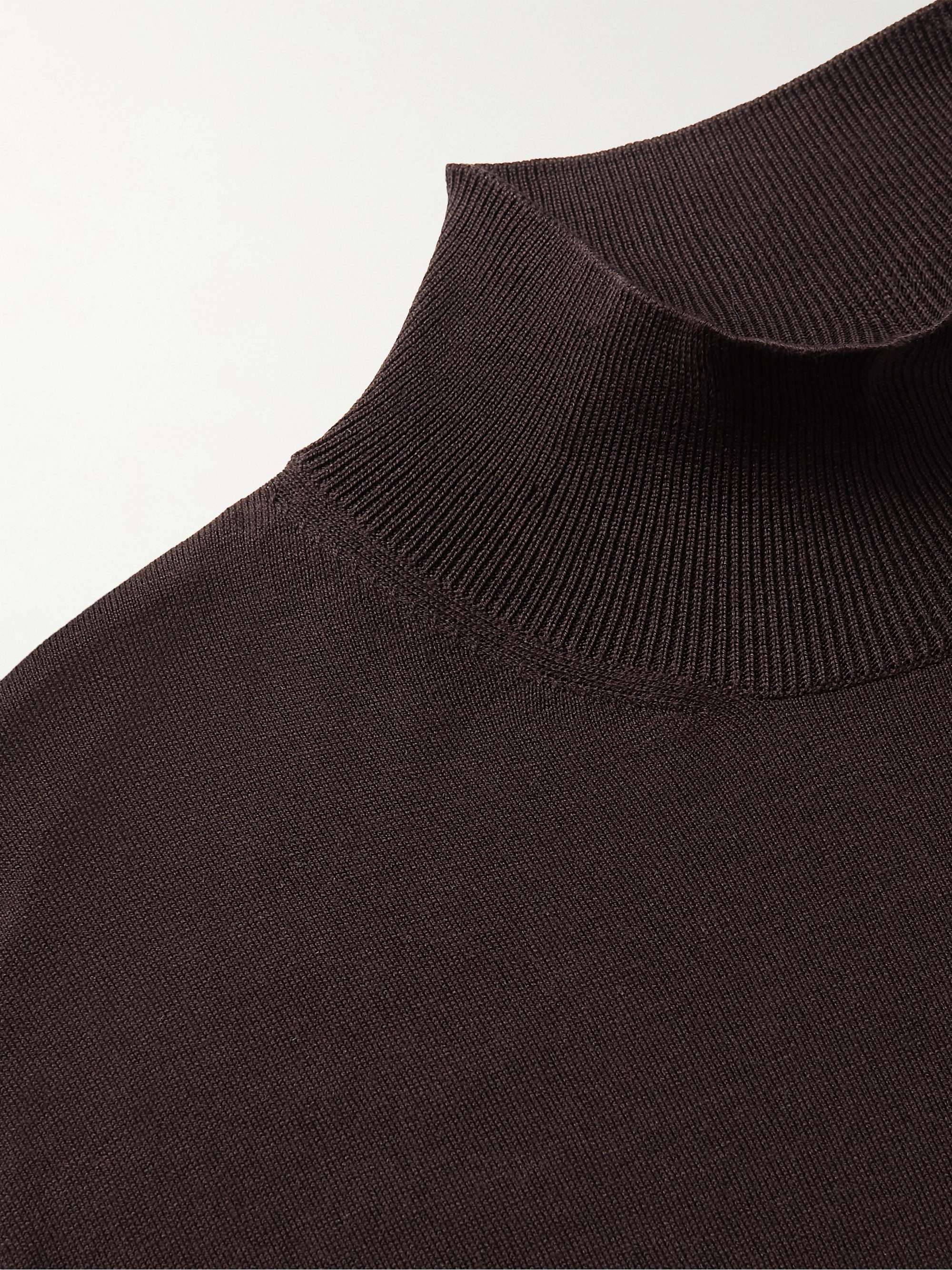 DUNHILL Slim-Fit Mulberry Silk and Cotton-Blend Mock-Neck Sweater
