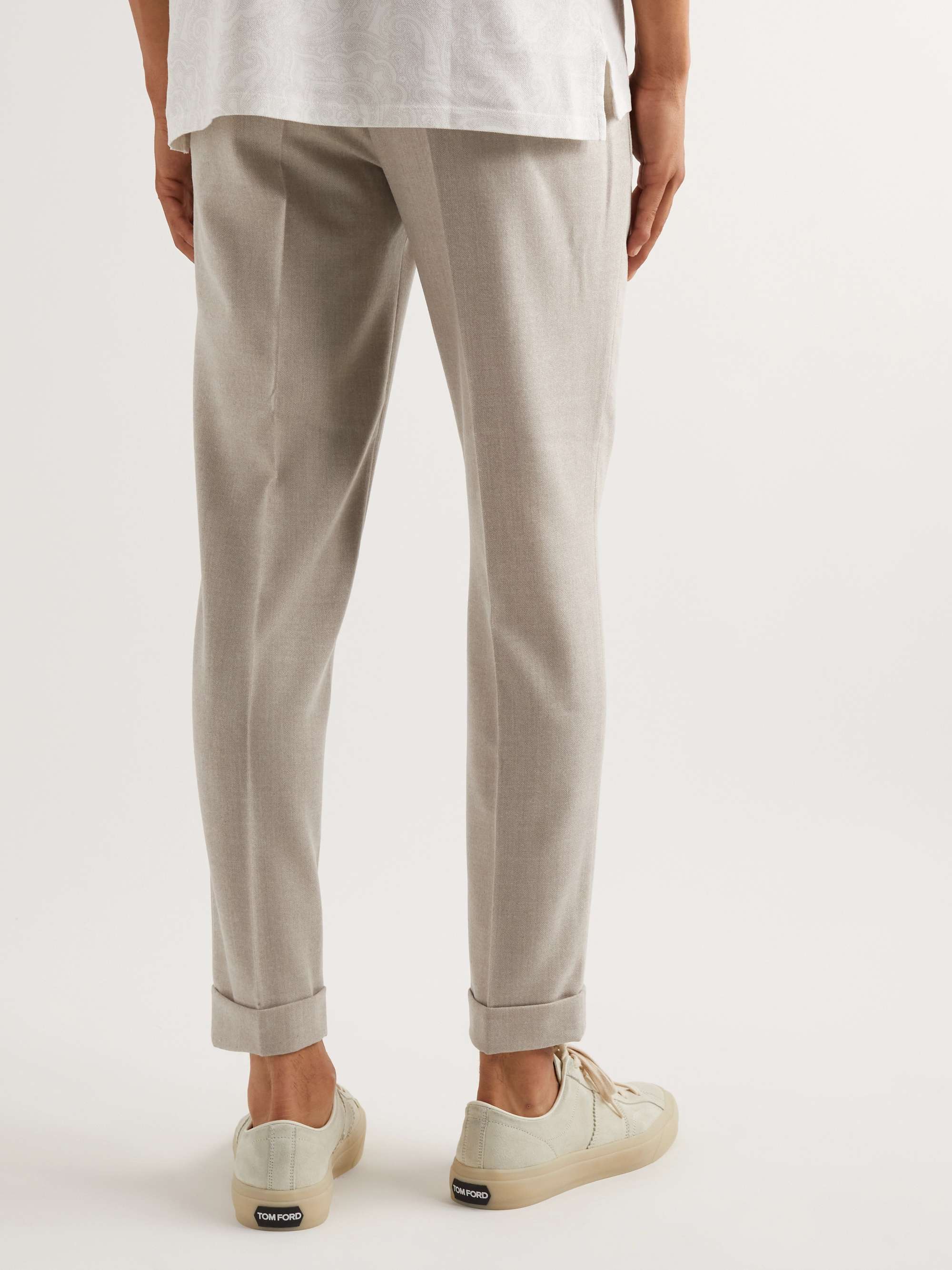 ETRO Tapered Pleated Virgin Wool-Blend Trousers