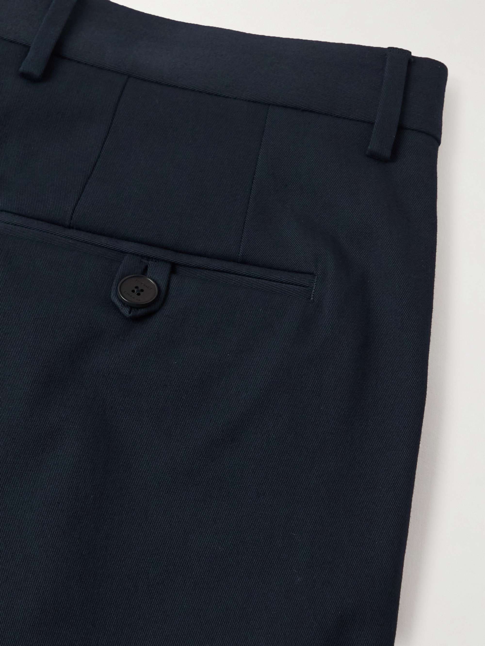 ETRO Slim-Fit Pleated Stretch-Cotton Twill Trousers
