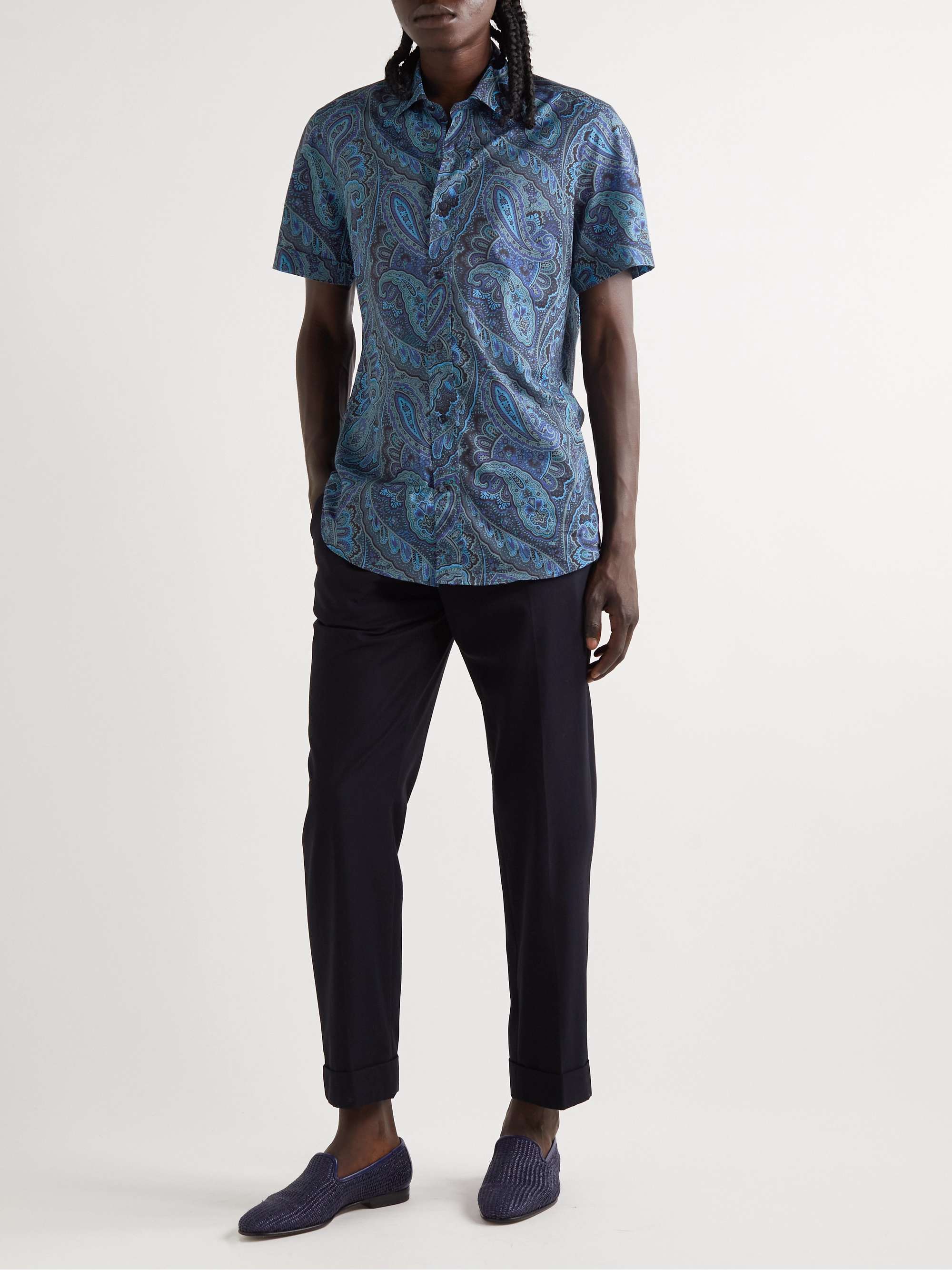 ETRO Slim-Fit Printed Cotton-Poplin Shirt