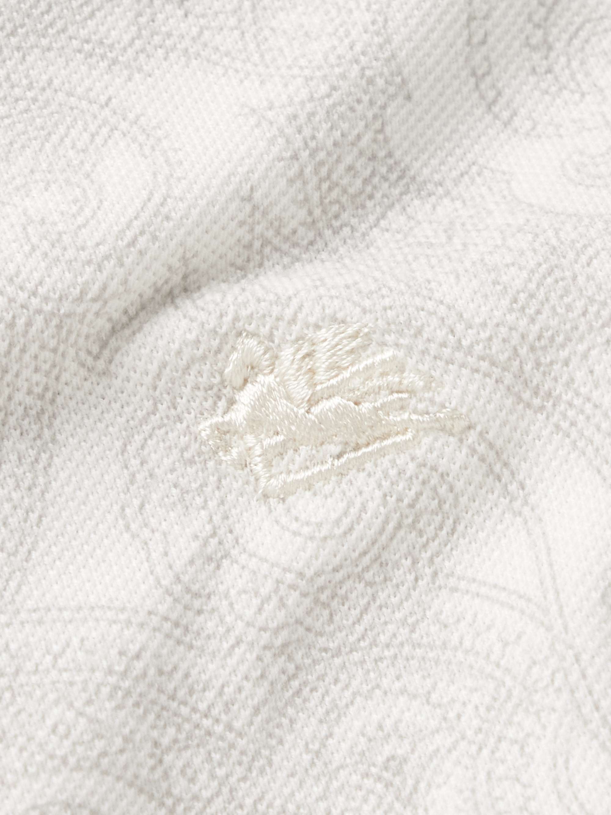 ETRO Logo-Embroidered Paisley-Print Cotton-Piqué Polo Shirt