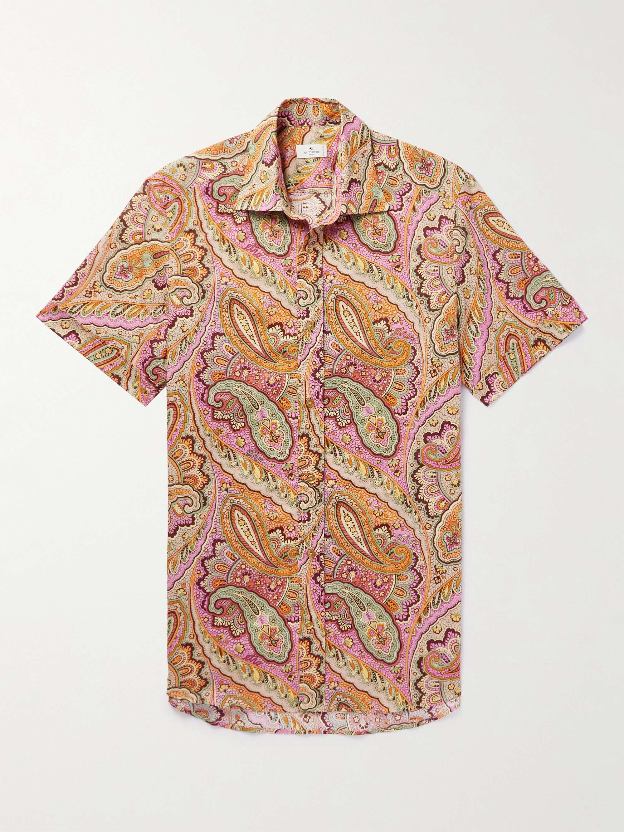 ETRO Slim-Fit Printed Cotton-Poplin Shirt