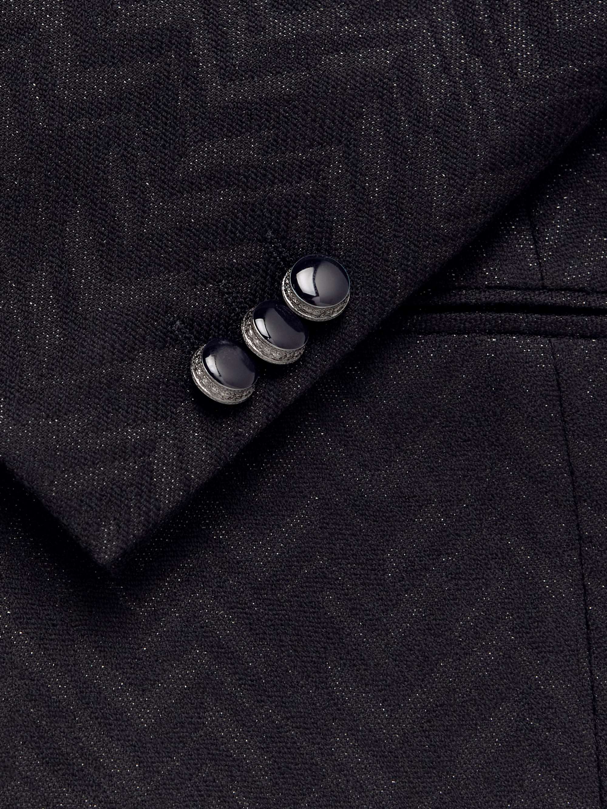 ETRO Metallic Virgin Wool-Blend Twill Tuxedo Jacket