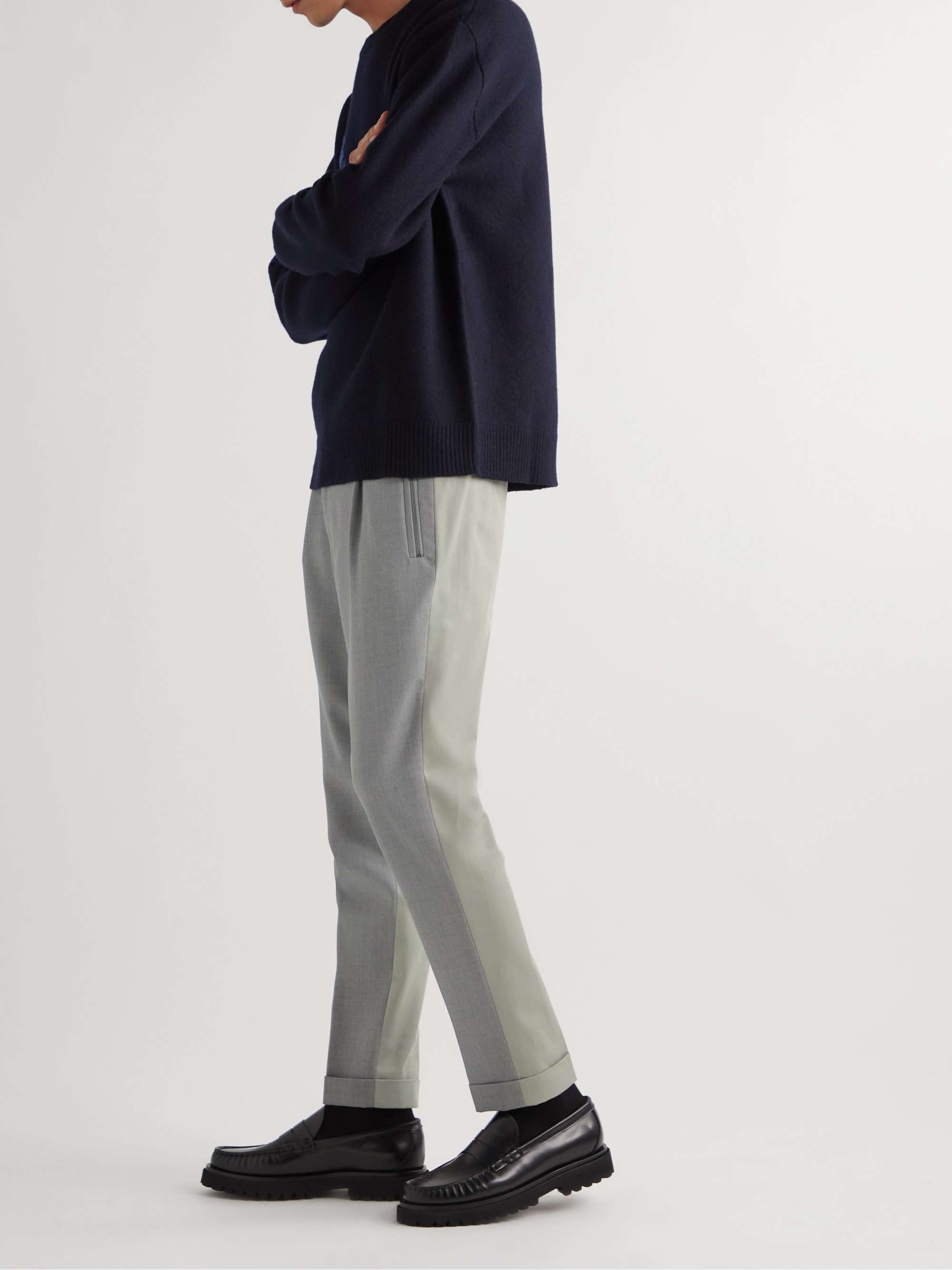 ETRO Straight-Leg Grain de Poudre Wool and Cotton-Blend Twill Trousers