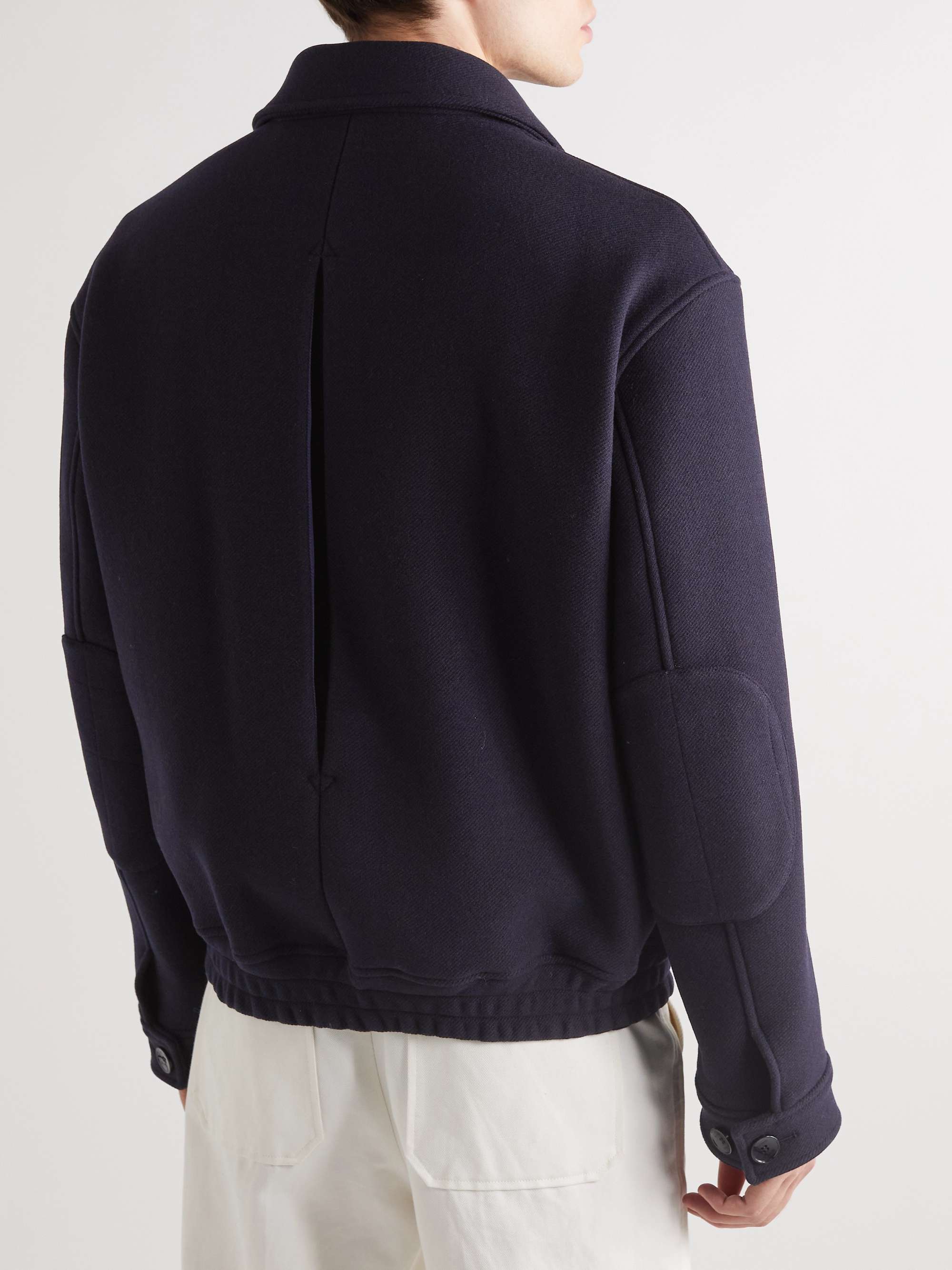 ETRO Layered Cotton-Trimmed Wool Bomber Jacket
