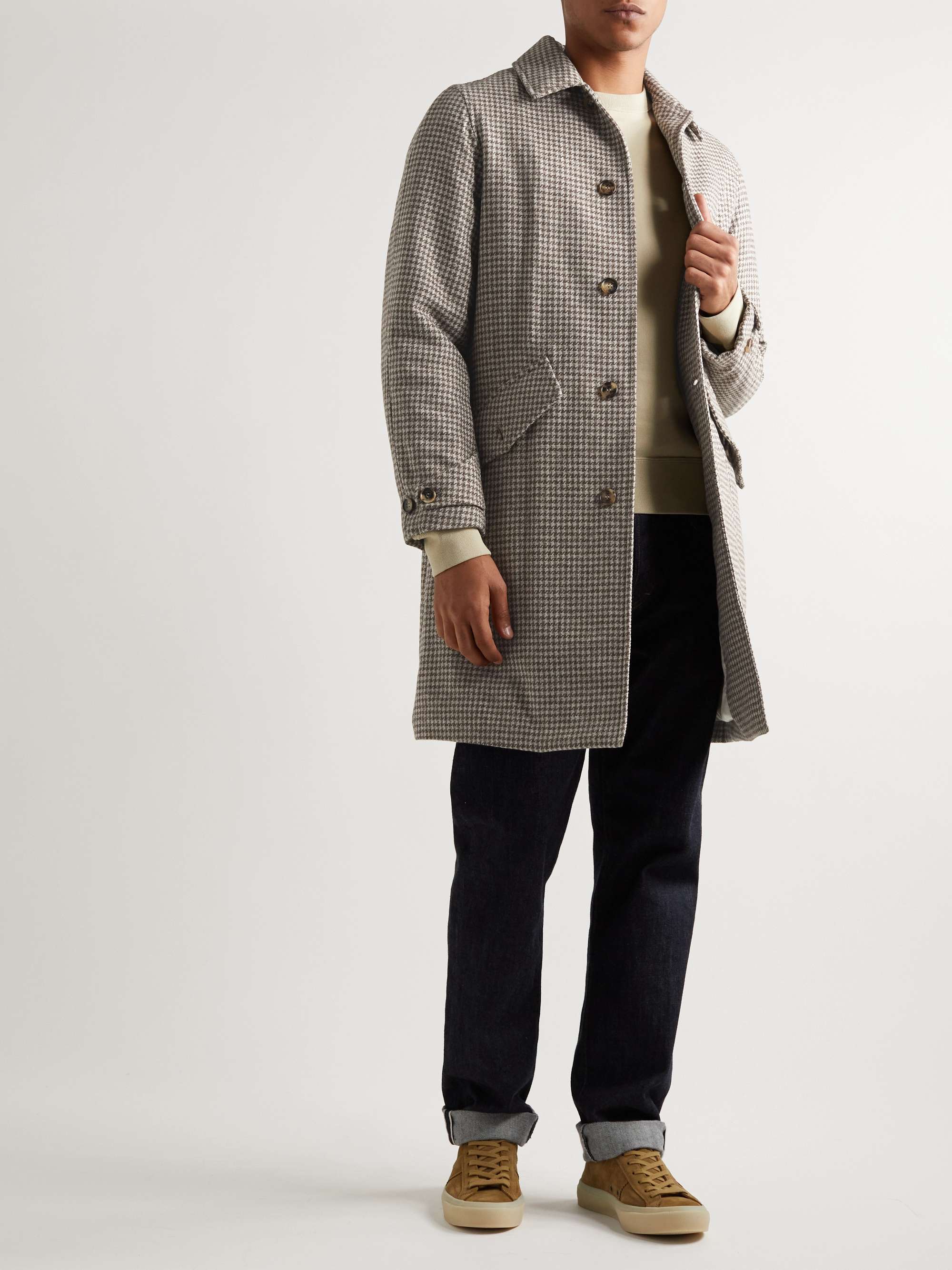 Brown Houndstooth Wool Coat | VALSTAR | MR PORTER