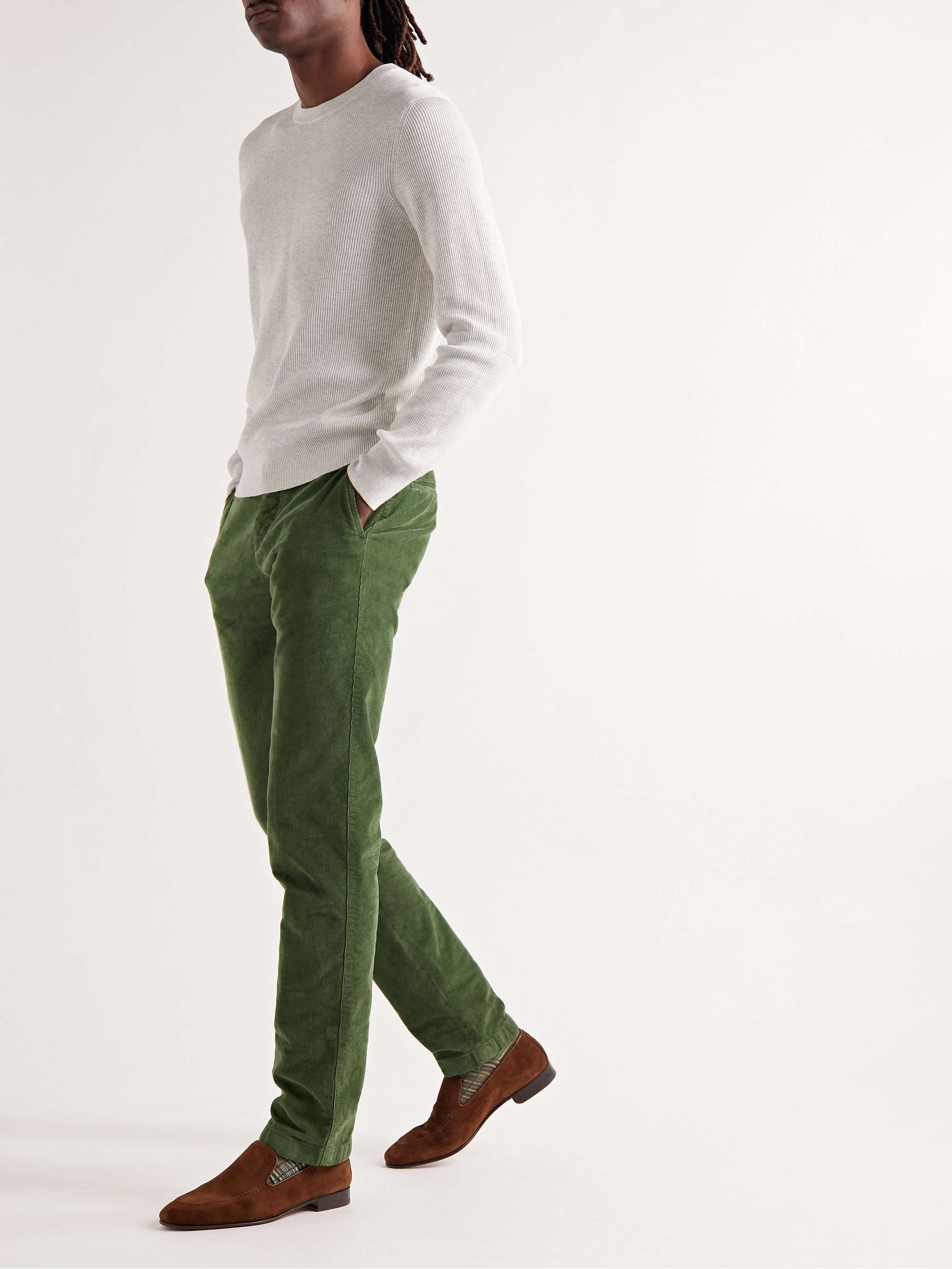 KITON Slim-Fit Cotton and Wool-Blend Corduroy Trousers