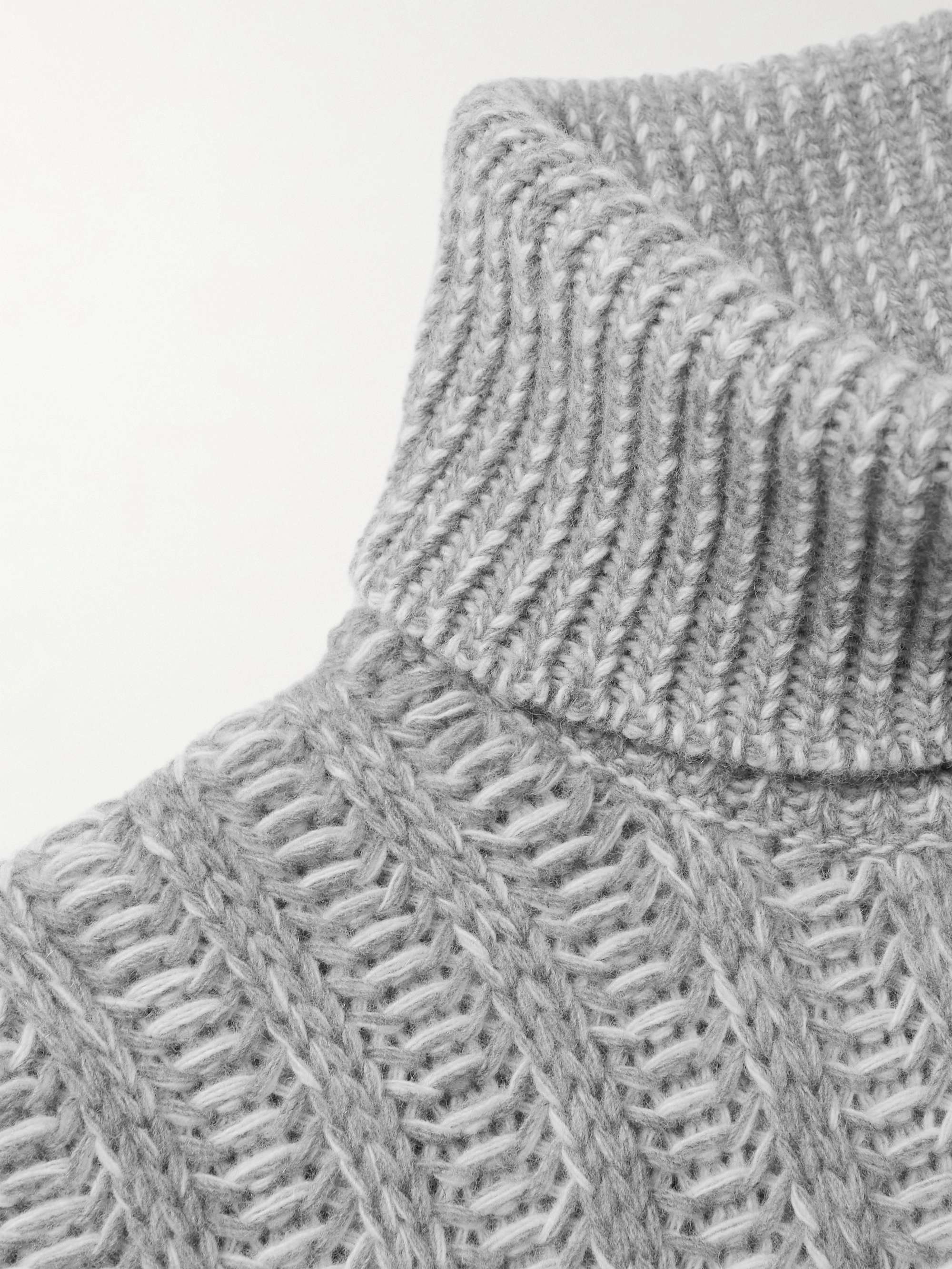 ALTEA Ribbed Virgin Wool and Cashmere-Blend Rollneck Sweater