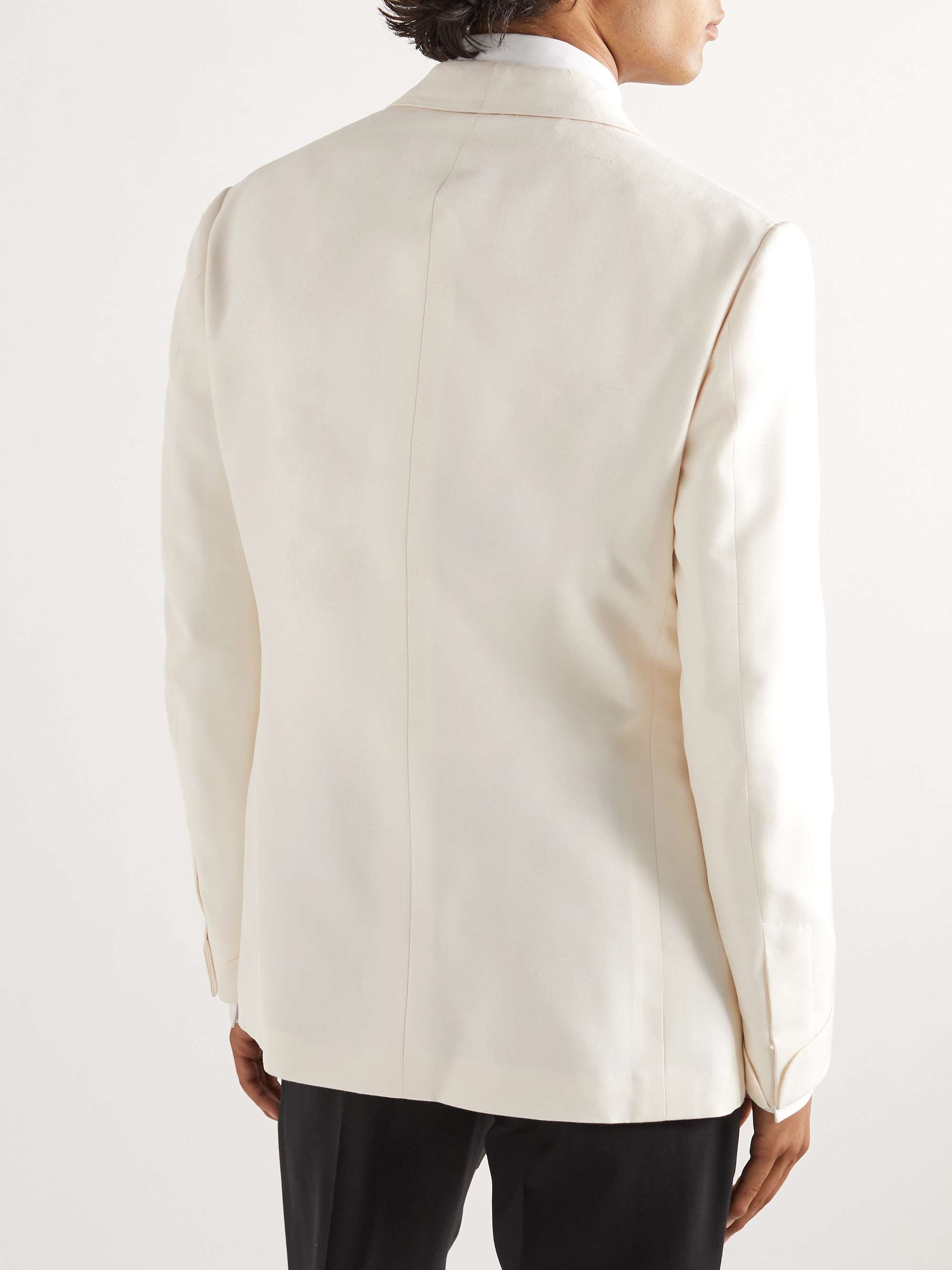 RALPH LAUREN PURPLE LABEL Shawl-Collar Double-Breasted Silk Tuxedo Jacket
