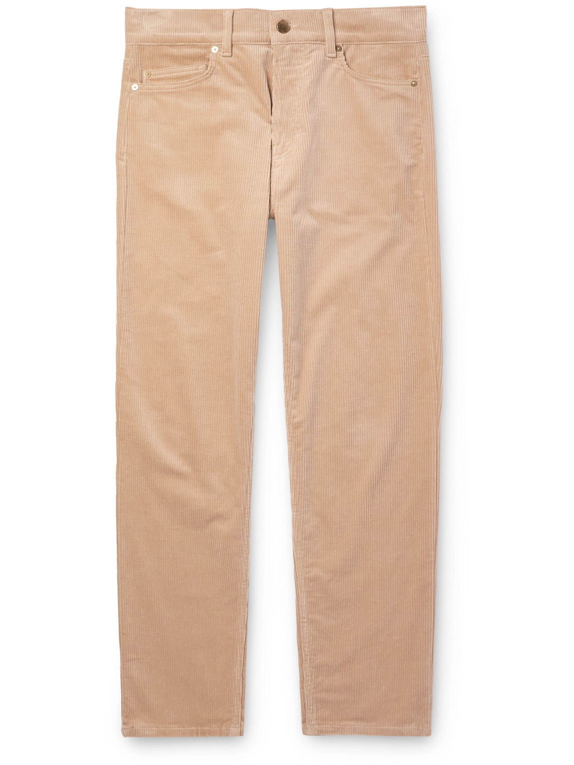 Agnona Straight-leg Stretch-cotton Corduroy Trousers In Neutrals