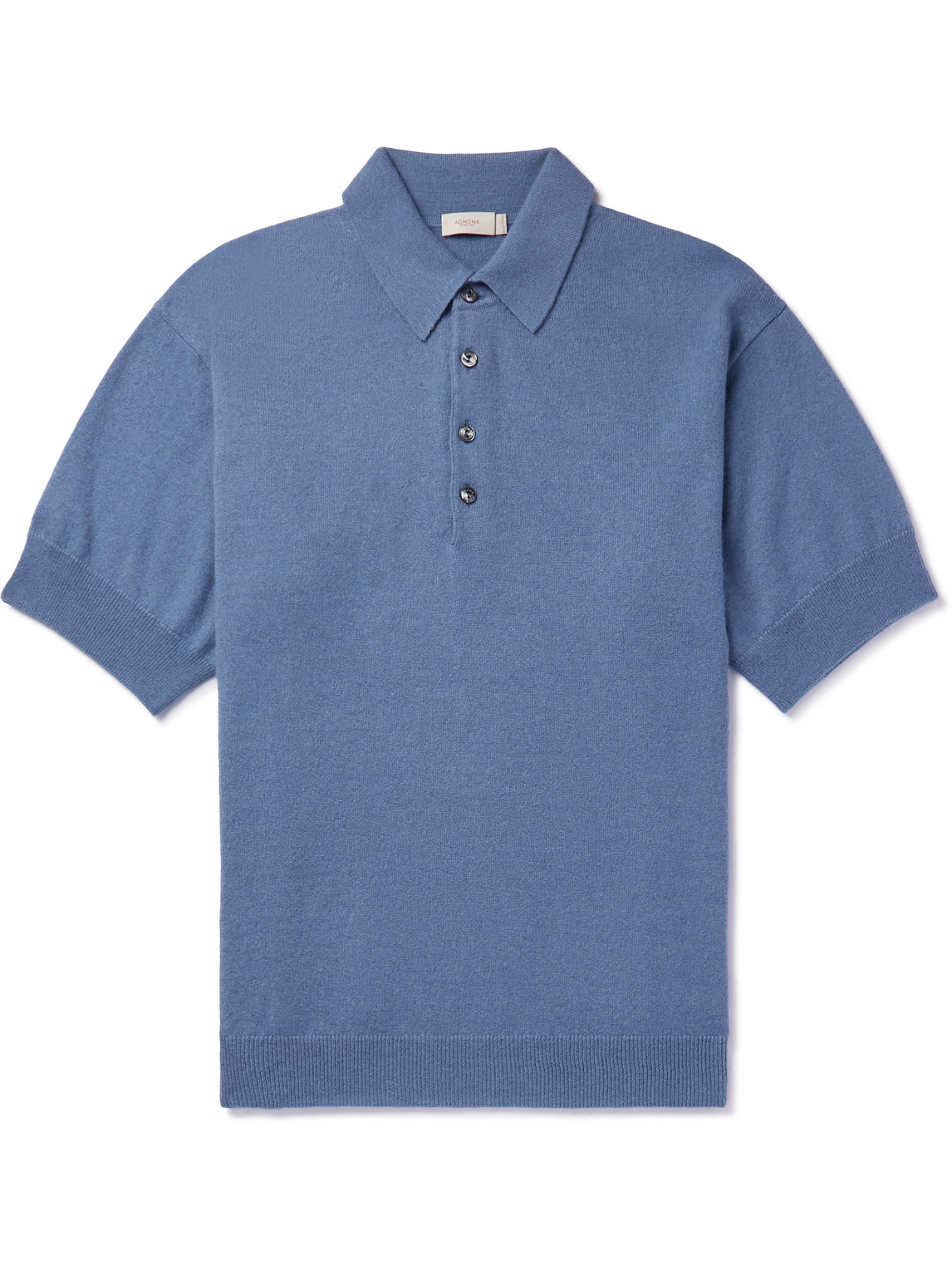 Agnona Cashmere Polo Shirt In Blue