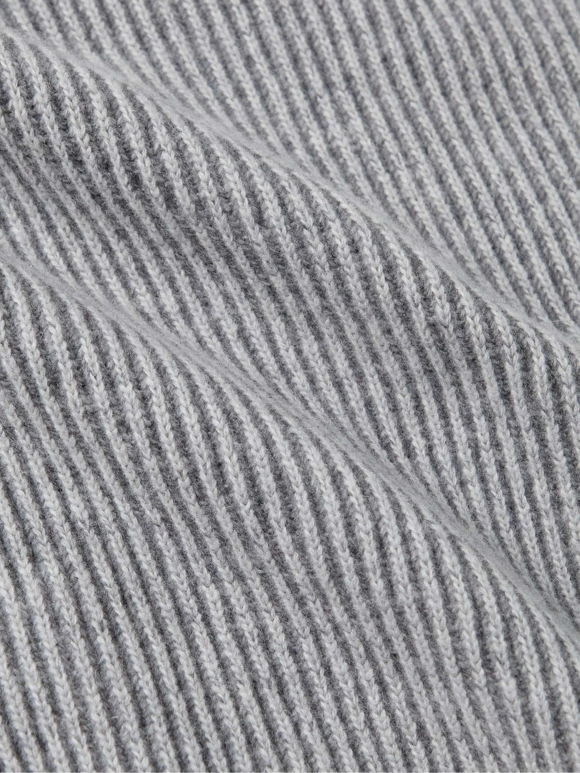 ALTEA Ribbed Virgin Wool and Cashmere-Blend Half-Zip Sweater