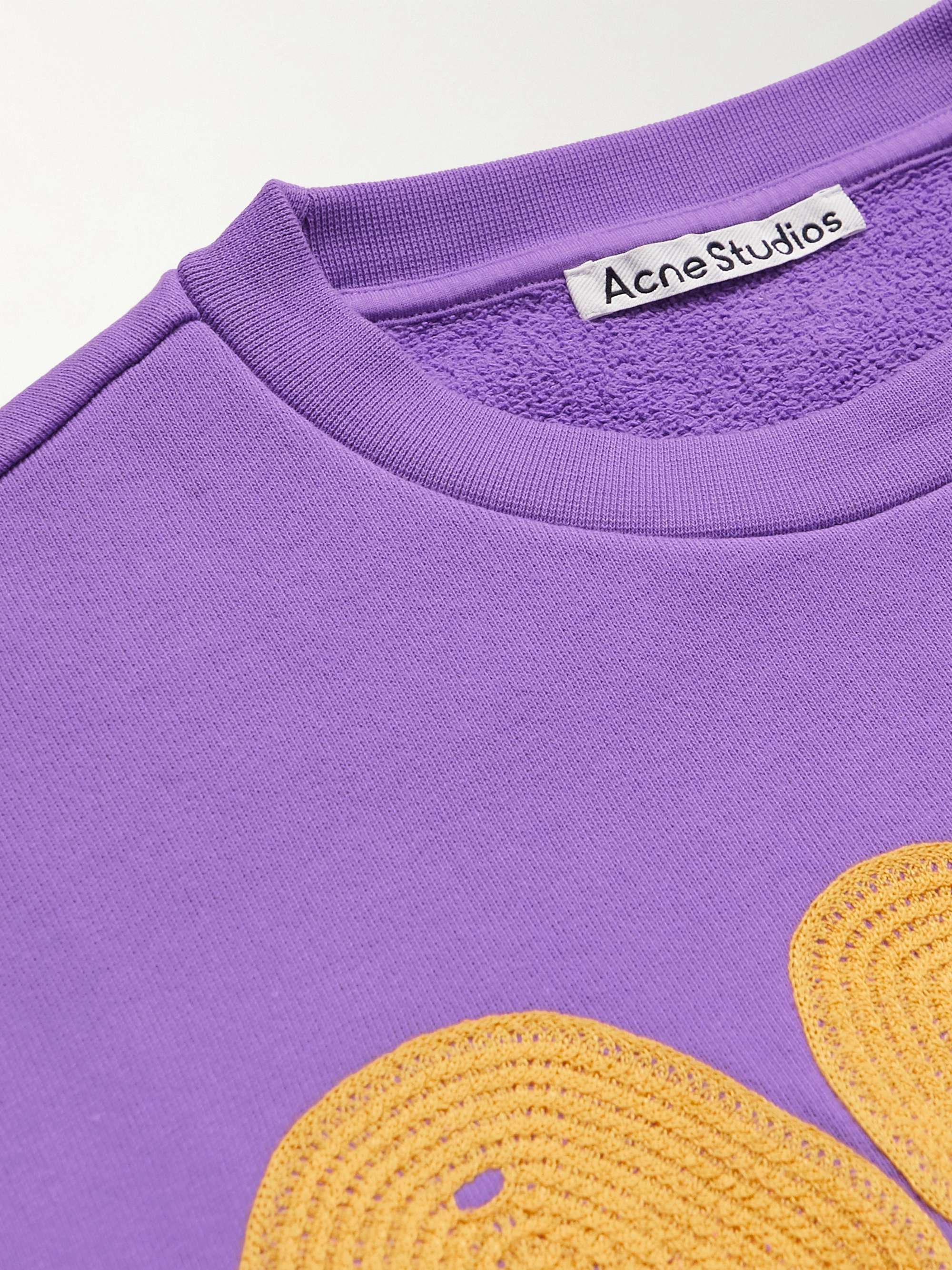 ACNE STUDIOS Logo-Embroidered Organic Cotton-Jersey Sweatshirt