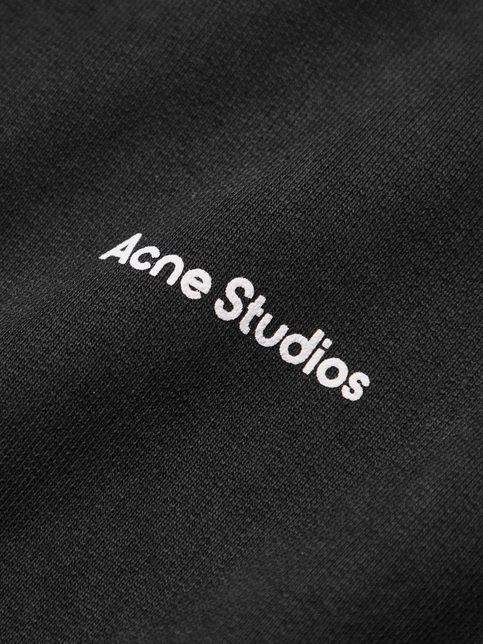 ACNE STUDIOS Logo-Print Fleece-Back Cotton-Jersey Hoodie
