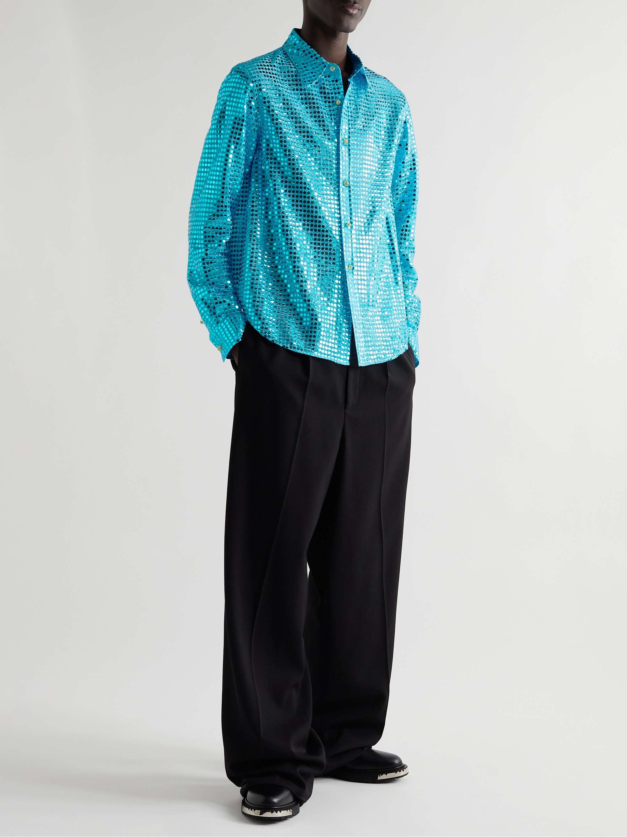 ACNE STUDIOS Siza Sequin-Embellished Voile Shirt