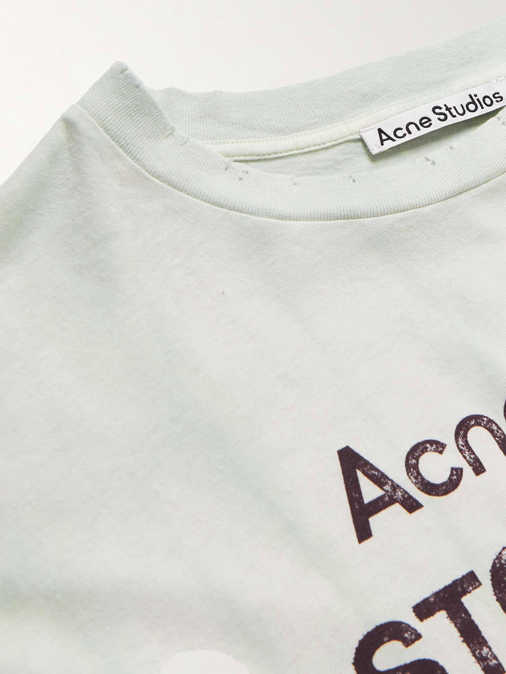 ACNE STUDIOS Extorr Tie-Dyed Logo-Print Distressed Cotton-Jersey T-Shirt