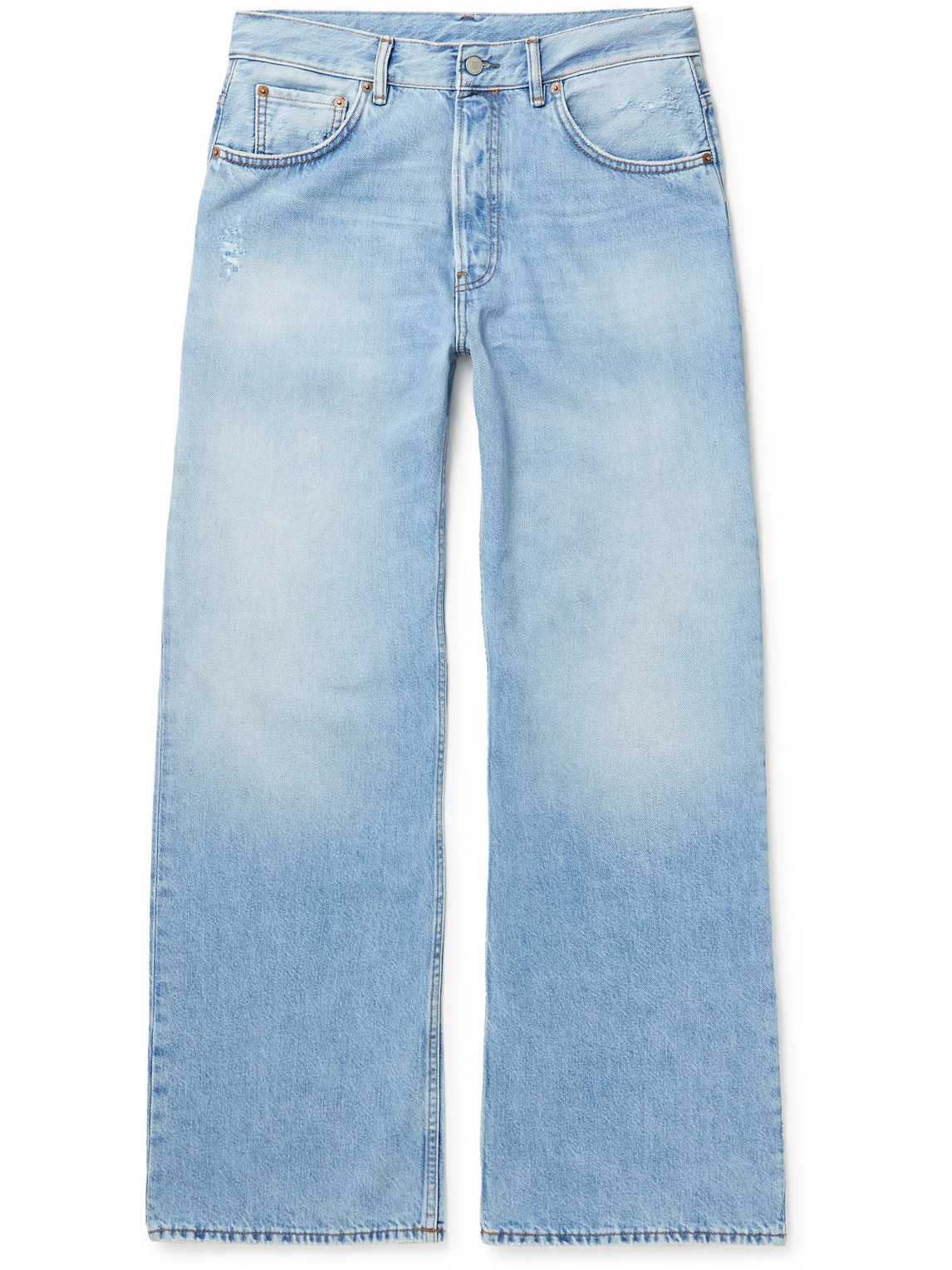 Acne Studios 2021m Bootcut Distressed Organic Jeans In Blue
