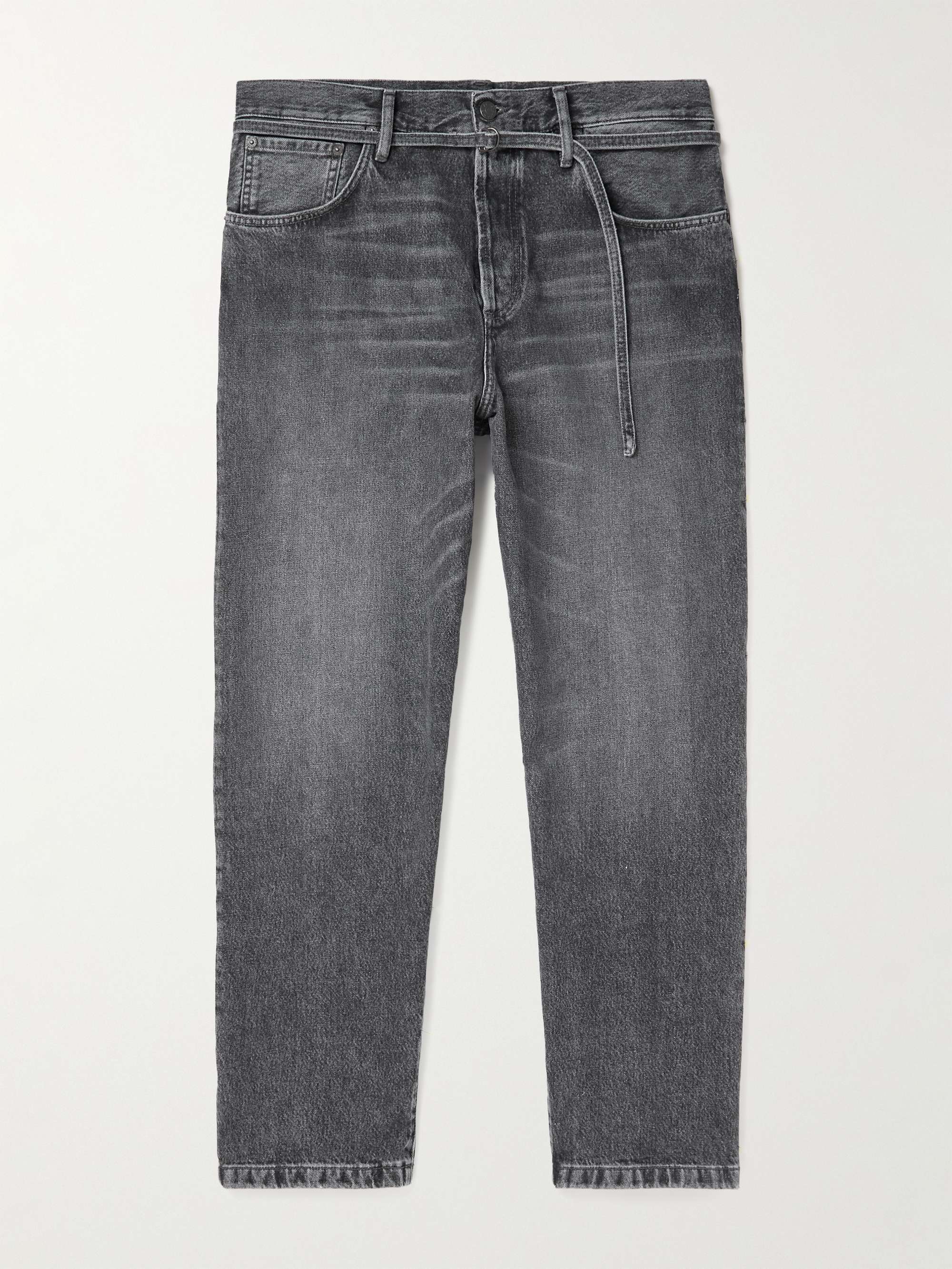 ACNE STUDIOS 1991 Toj Wide-Leg Belted Distressed Jeans