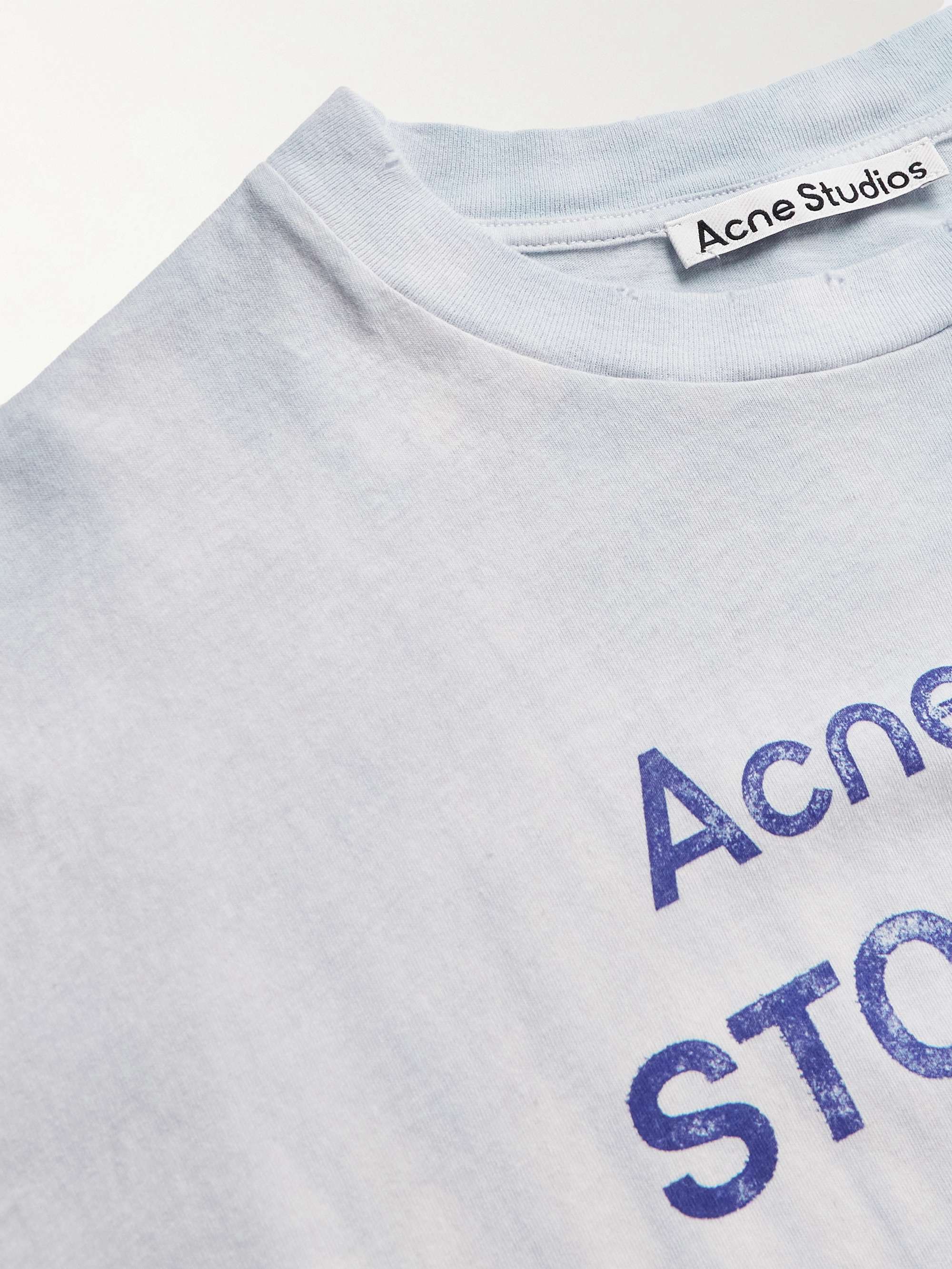 ACNE STUDIOS Extorr Logo-Print Distressed Cotton-Jersey T-Shirt