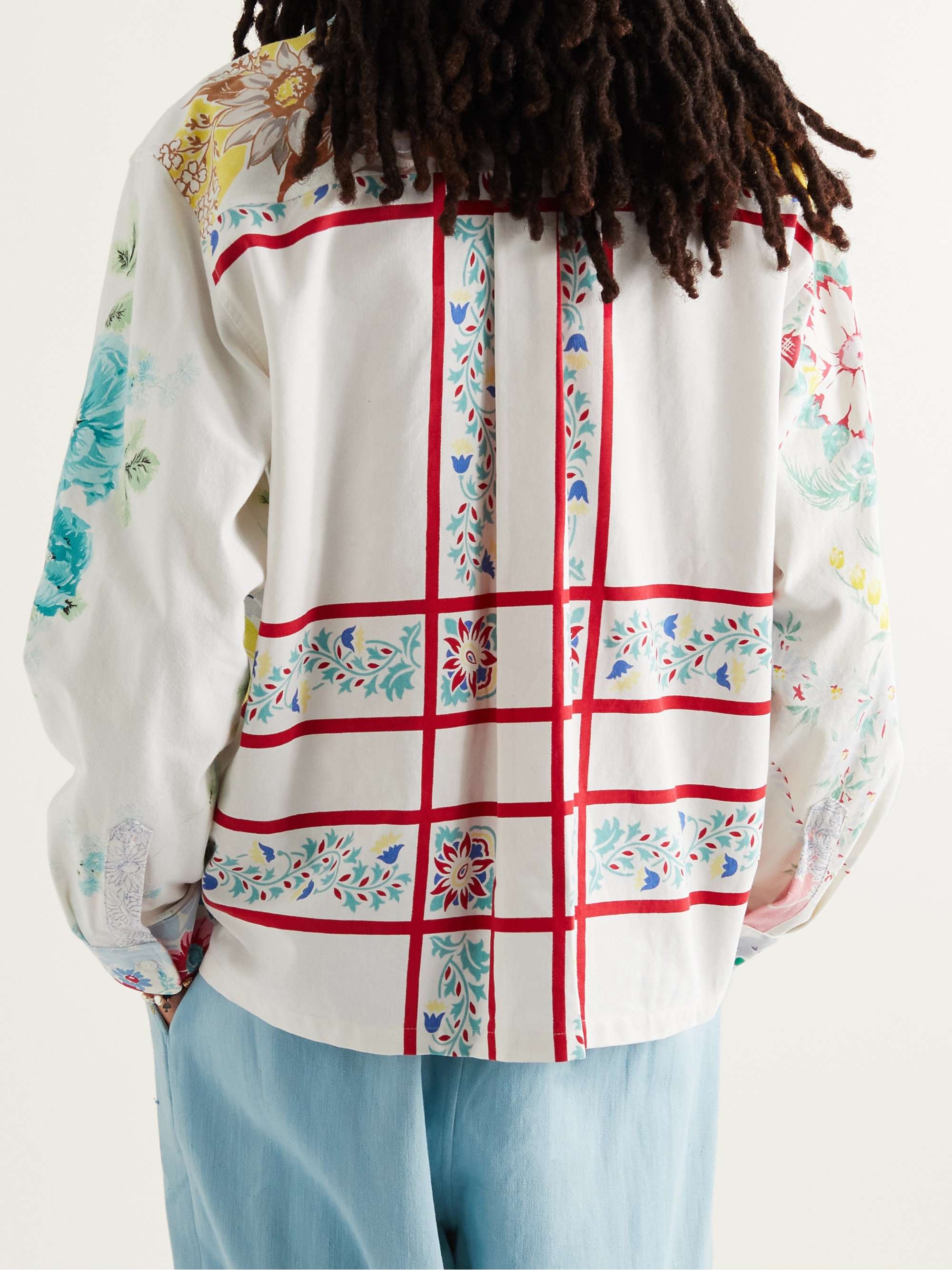 CARLEEN Convertible-Collar Floral-Print Cotton-Twill Shirt