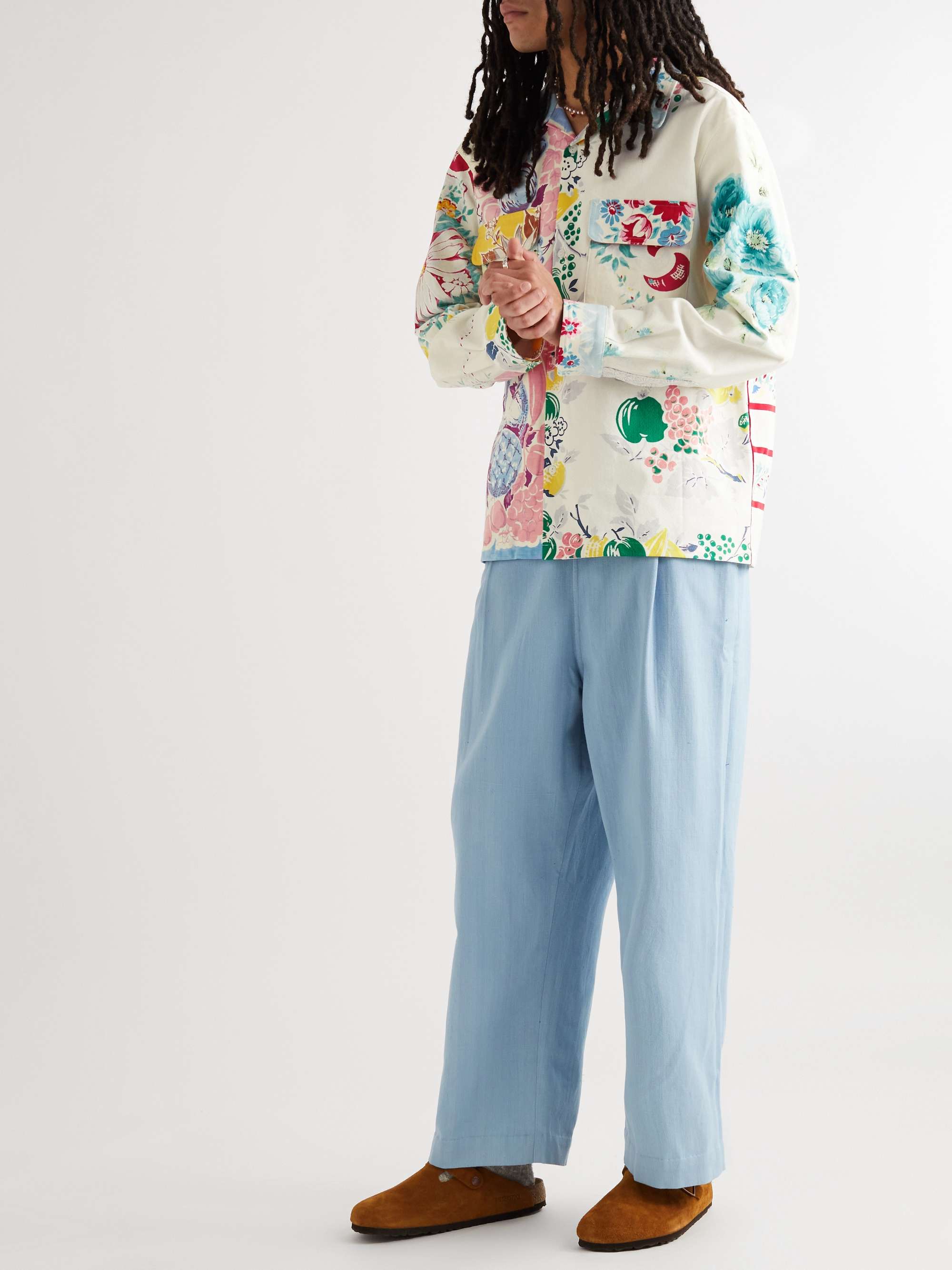 CARLEEN Convertible-Collar Floral-Print Cotton-Twill Shirt