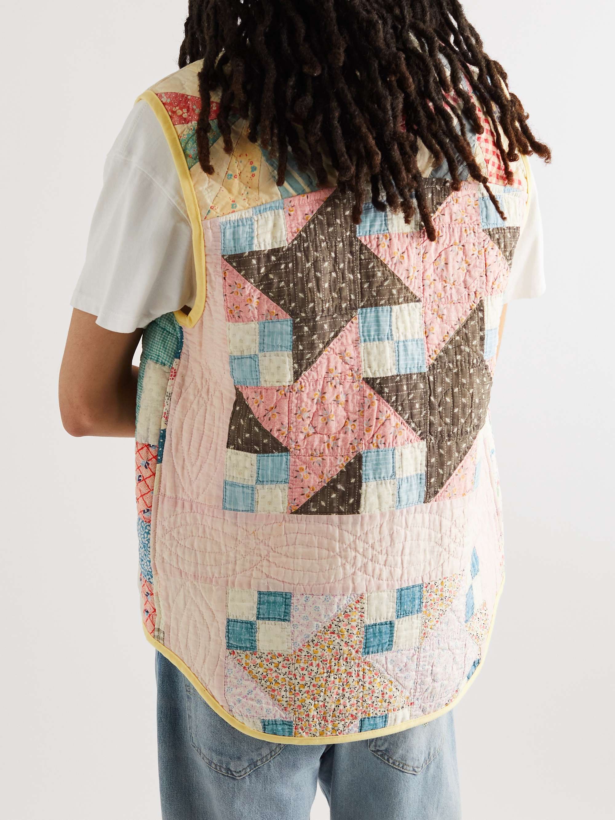 CARLEEN Quilted Patchwork Upcycled Cotton Gilet