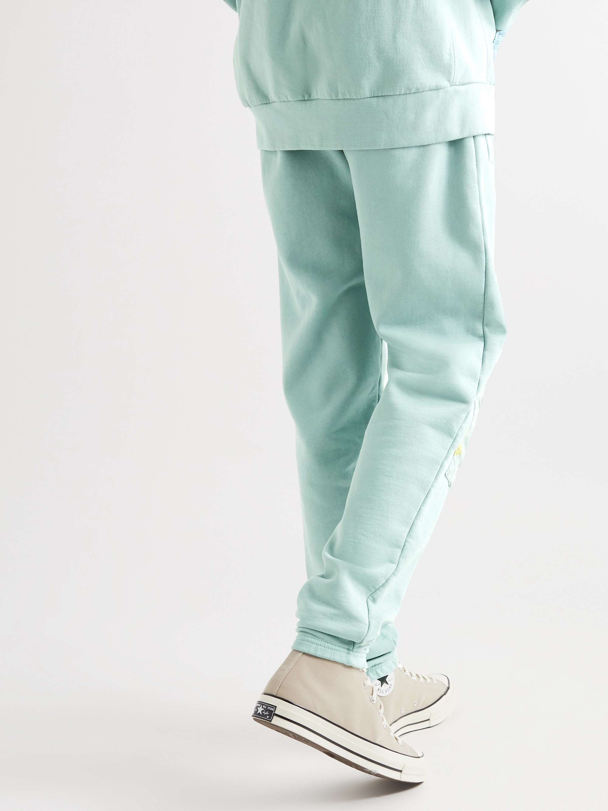 CARLEEN Tapered Upcycled Patchwork Organic Cotton-Jersey Sweatpants