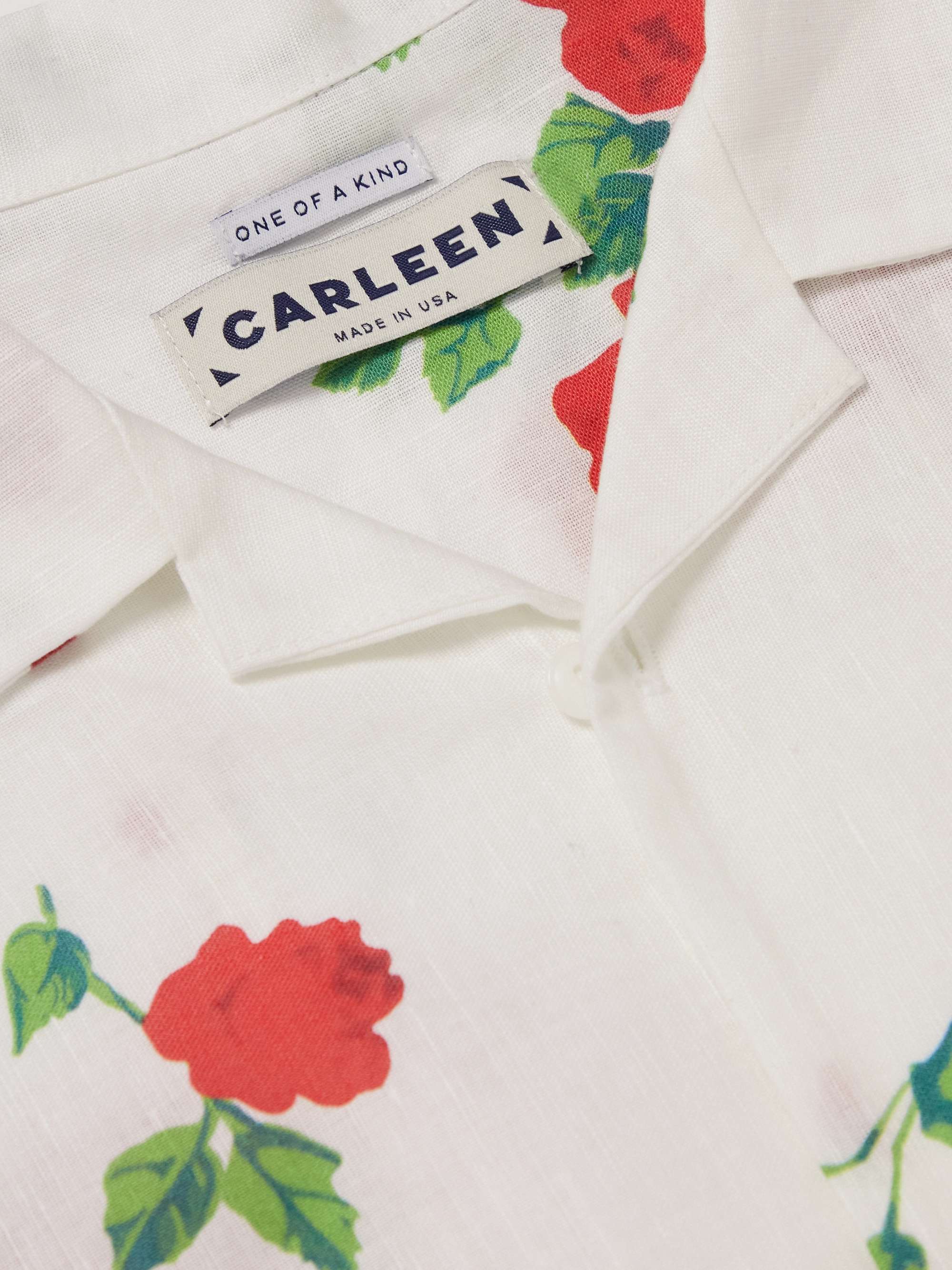 CARLEEN Camp-Collar Floral-Print Cotton-Voile Shirt