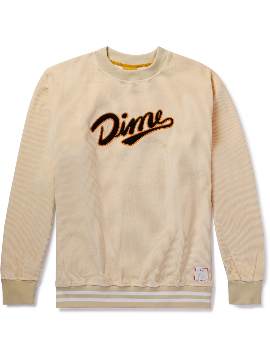 DIME Team Logo-Appliquéd Cotton-Corduroy Sweatshirt