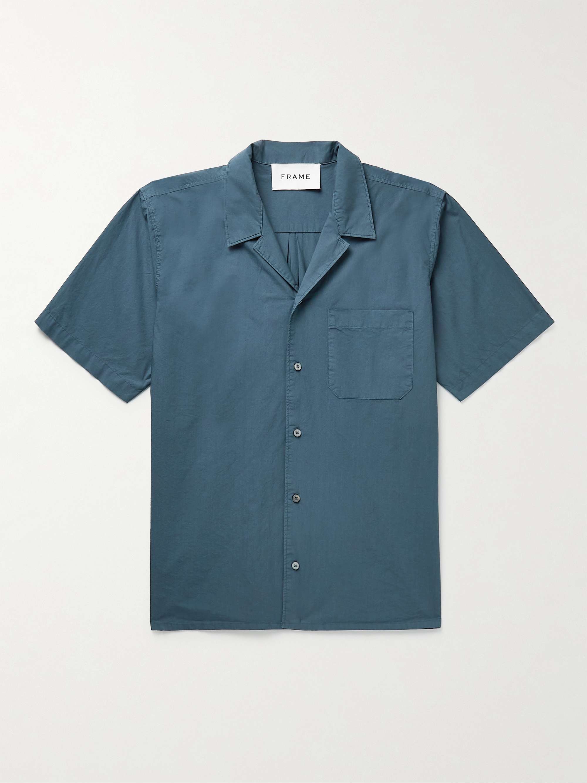 FRAME Camp-Collar Cotton-Poplin Shirt