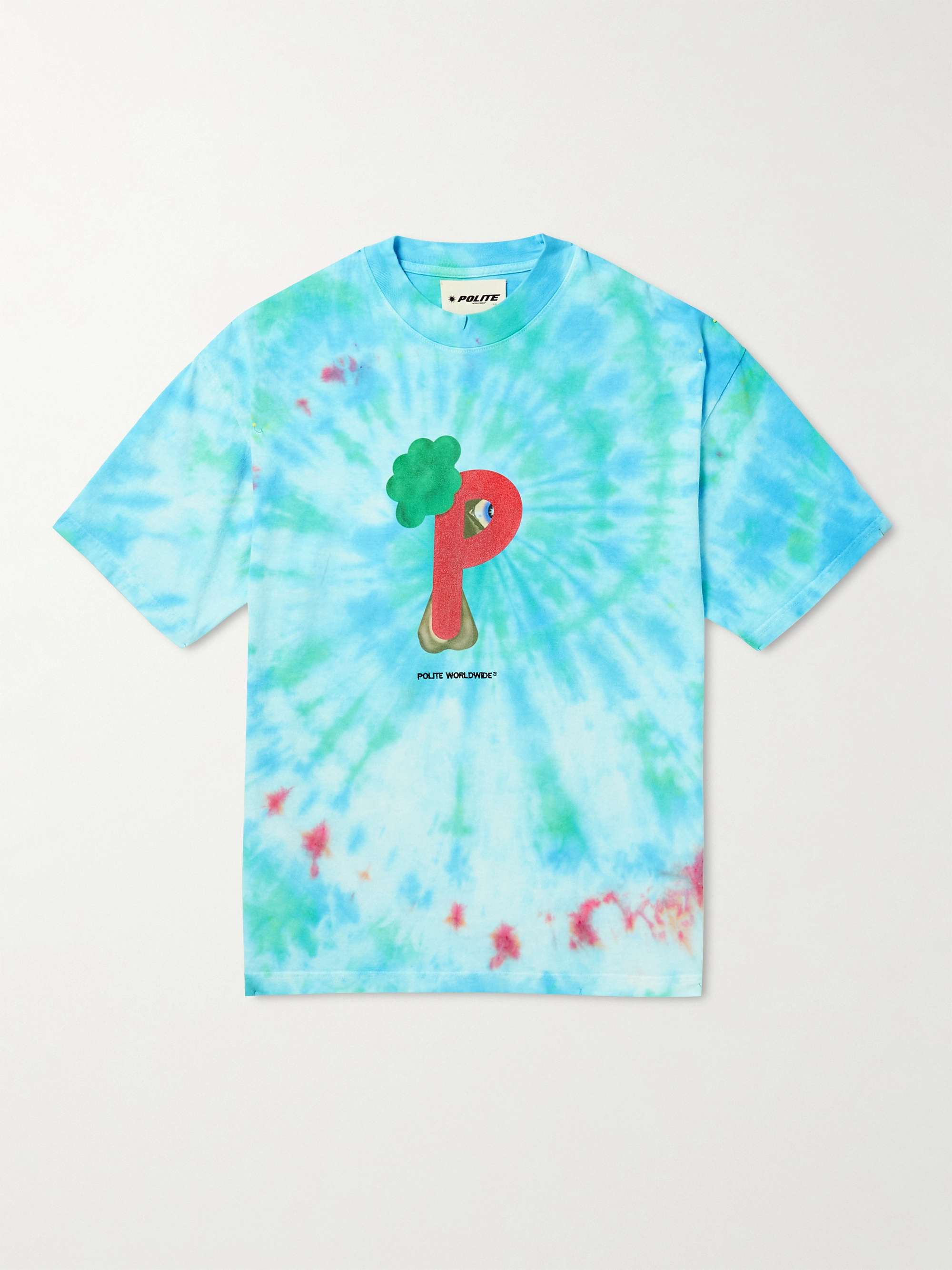 POLITE WORLDWIDE Proccoli Printed Tie-Dyed Cotton-Jersey T-Shirt