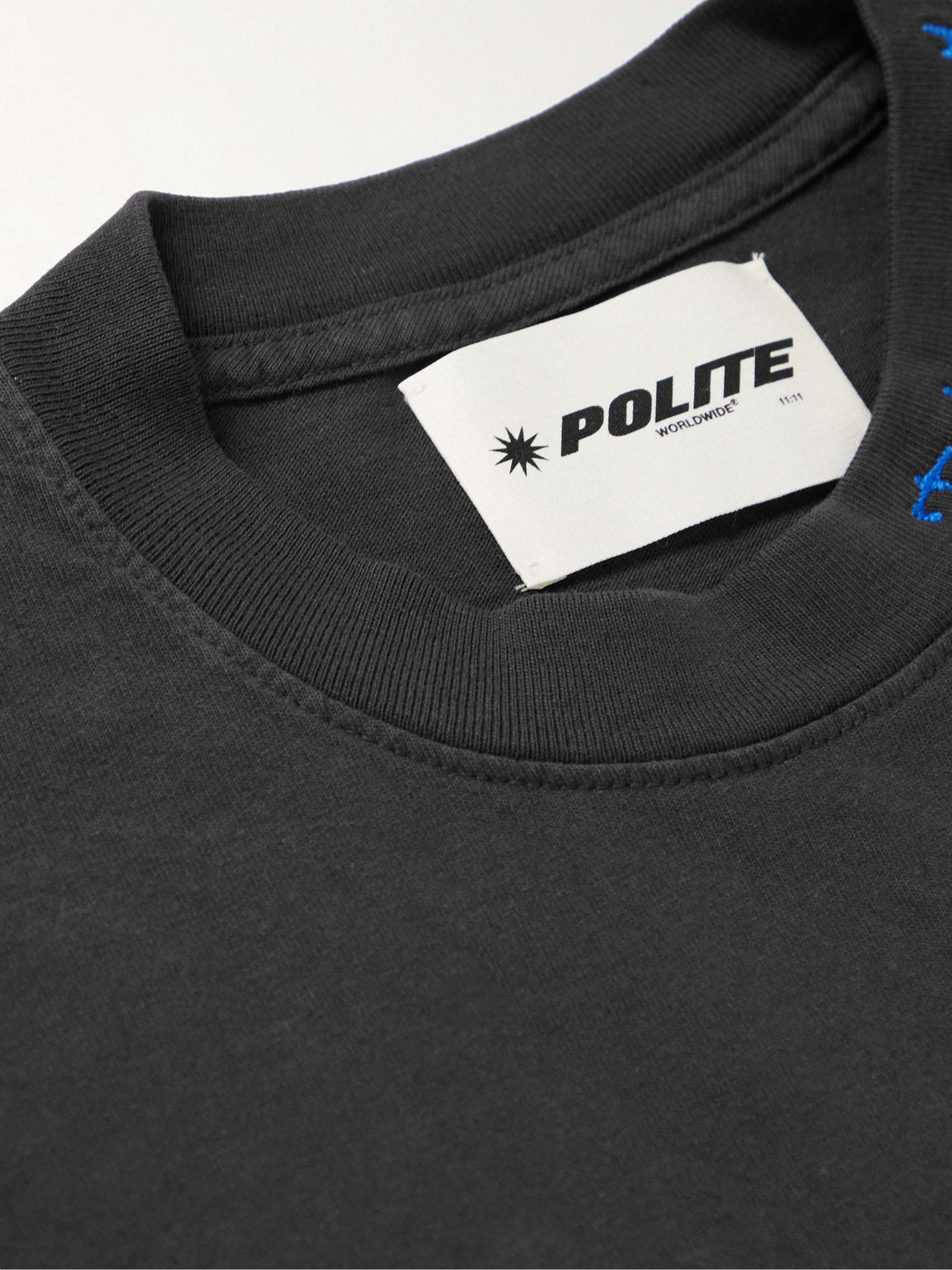 POLITE WORLDWIDE Wonder Embroidered Printed Cotton-Jersey T-Shirt