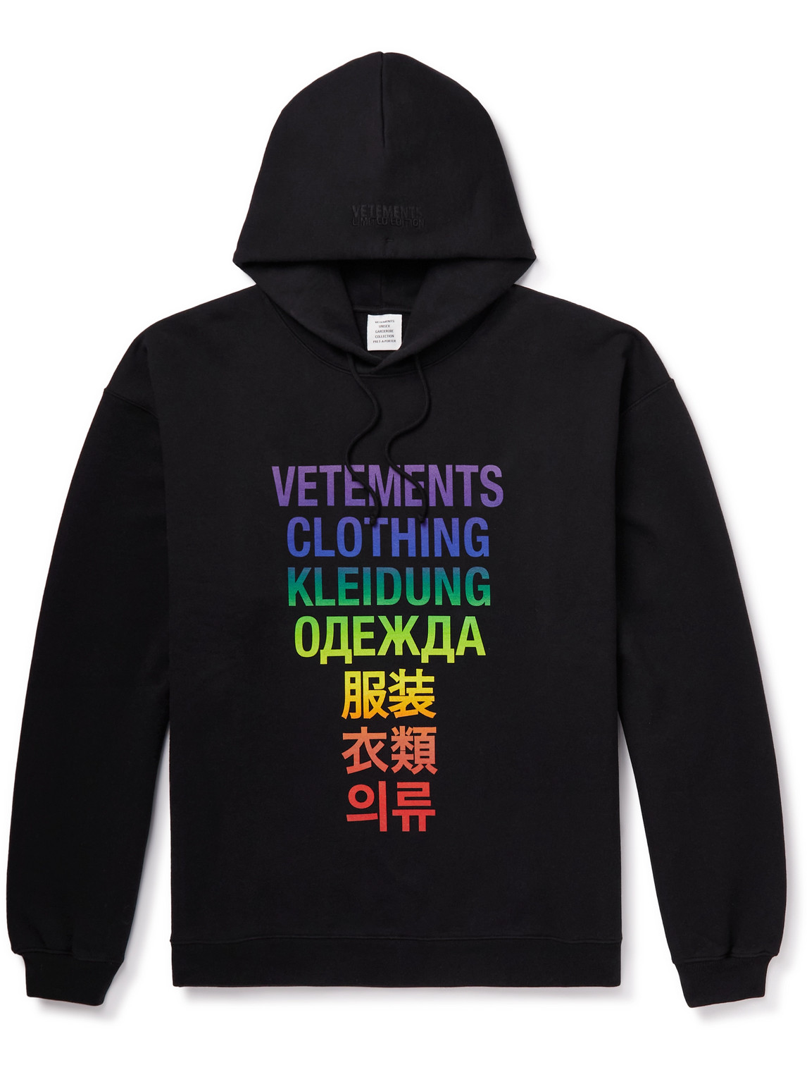 VETEMENTS Oversized Printed Cotton-Blend Jersey Hoodie