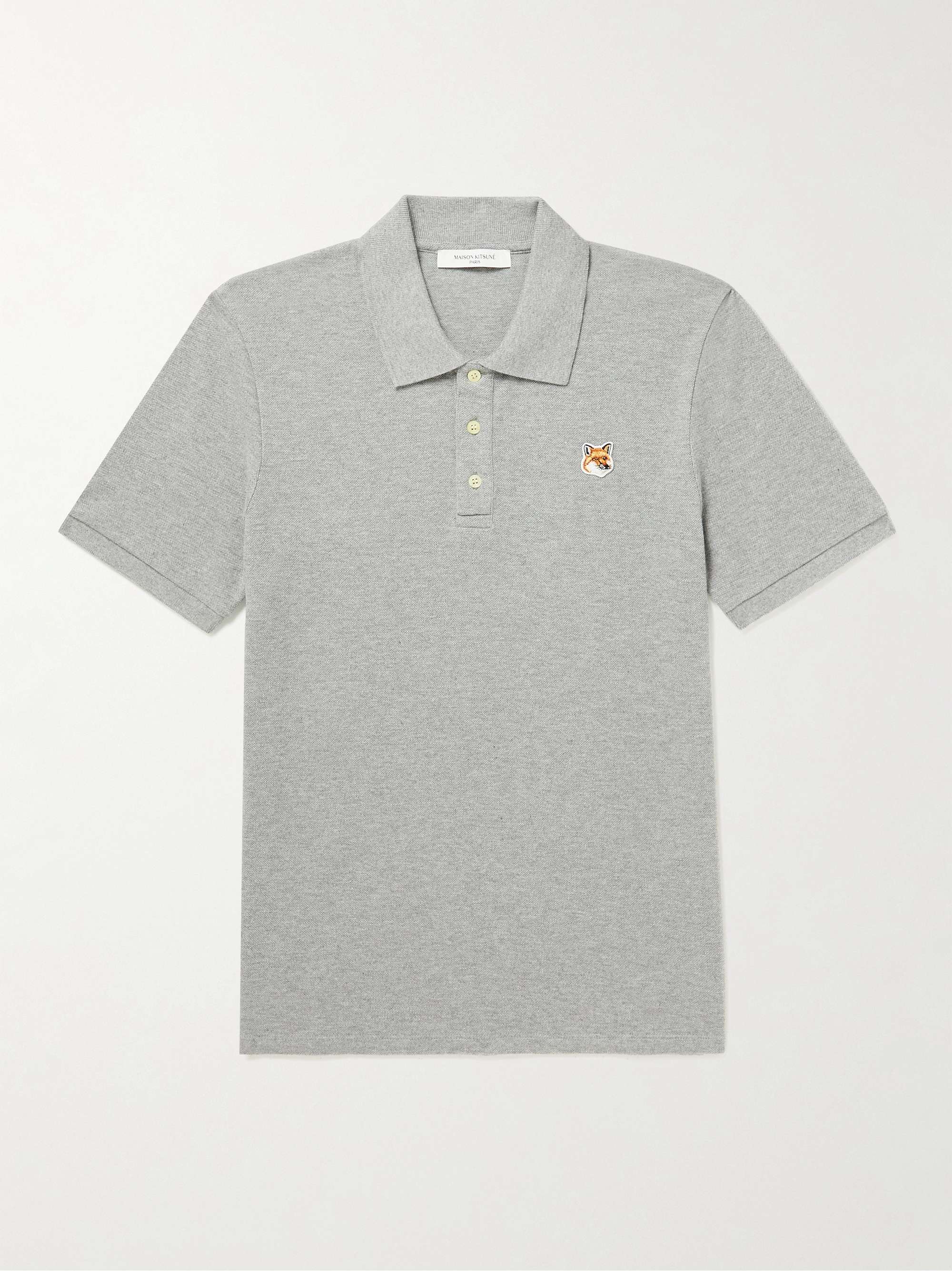 MAISON KITSUNÉ Logo-Appliquéd Cotton-Piqué Polo Shirt