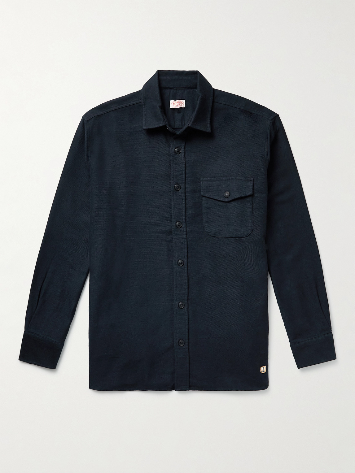 Armor-lux Cotton-twill Overshirt In Blue