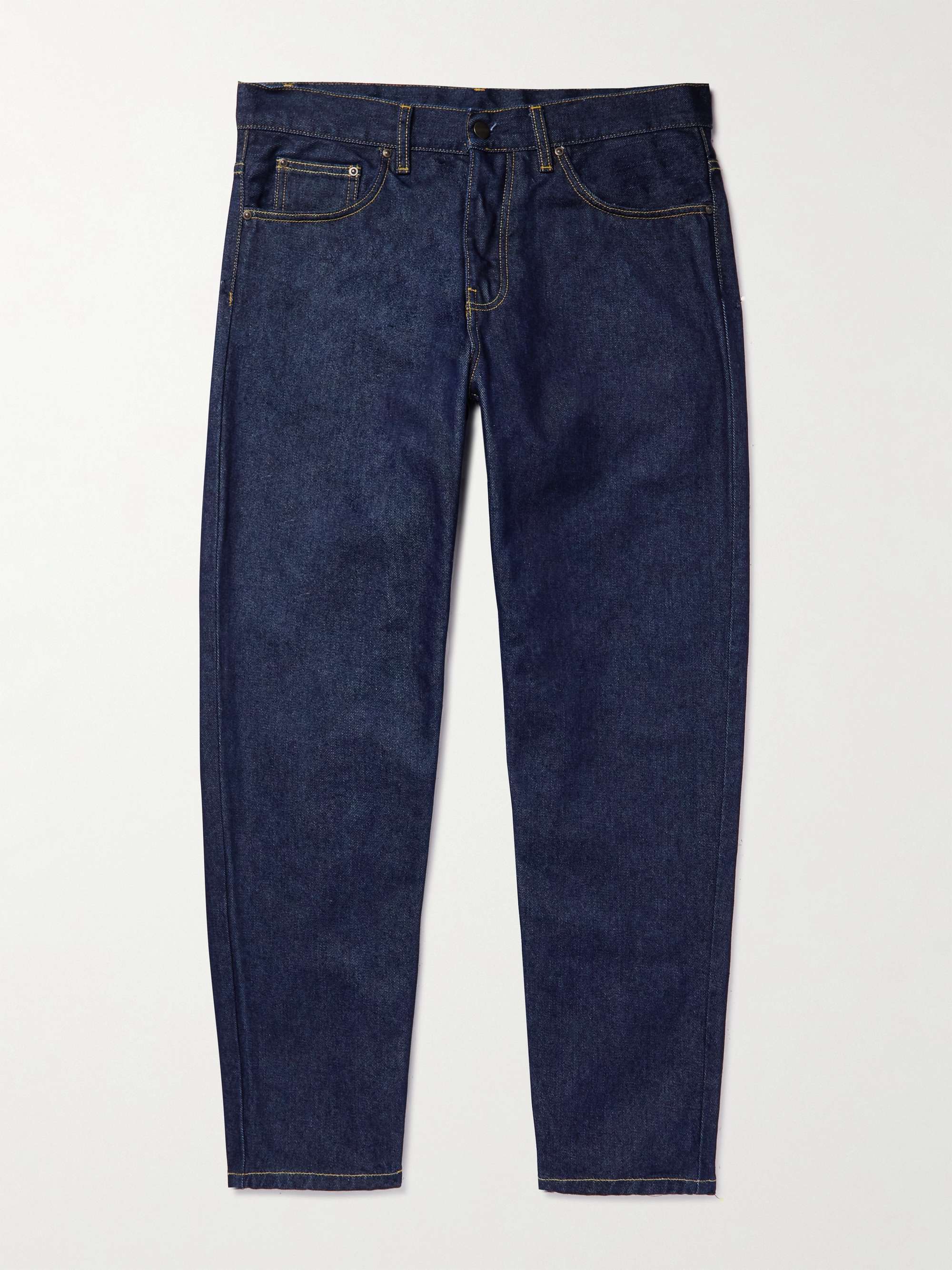 Carhartt WIP Denim Newel Tapered Logo-appliquéd Jeans in Blue for Men Mens Clothing Jeans Tapered jeans 