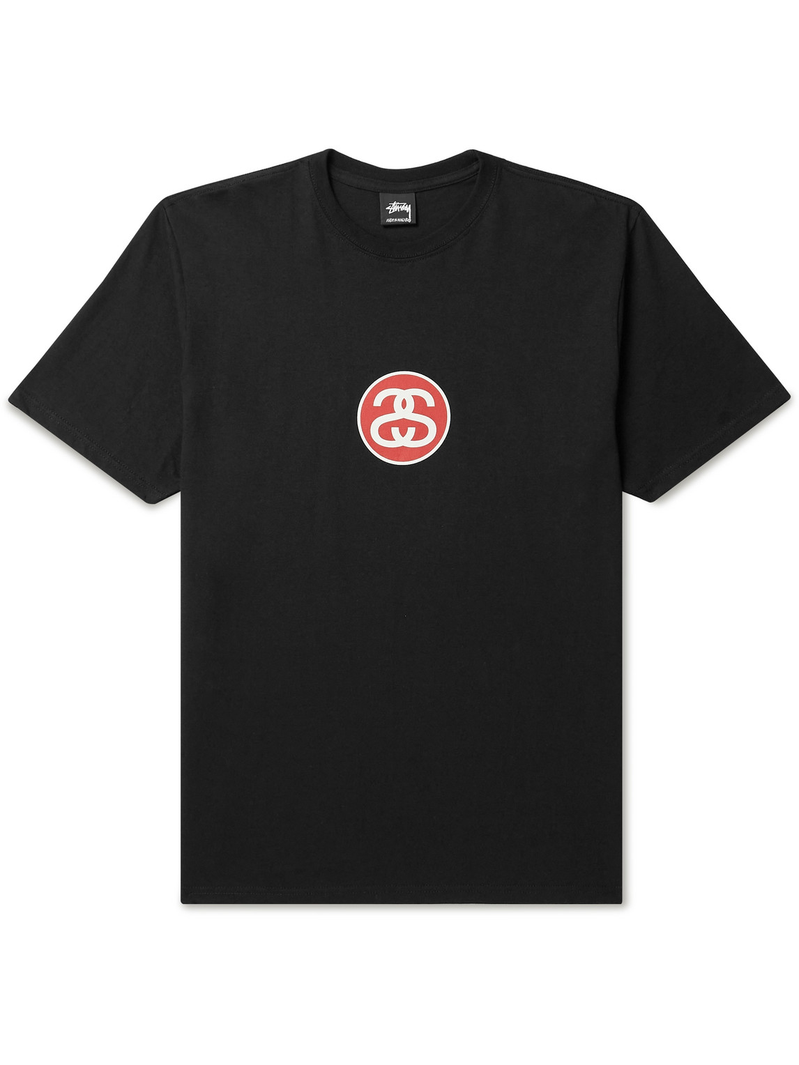 Stussy Ss-link Logo-print Cotton-jersey T-shirt In Black