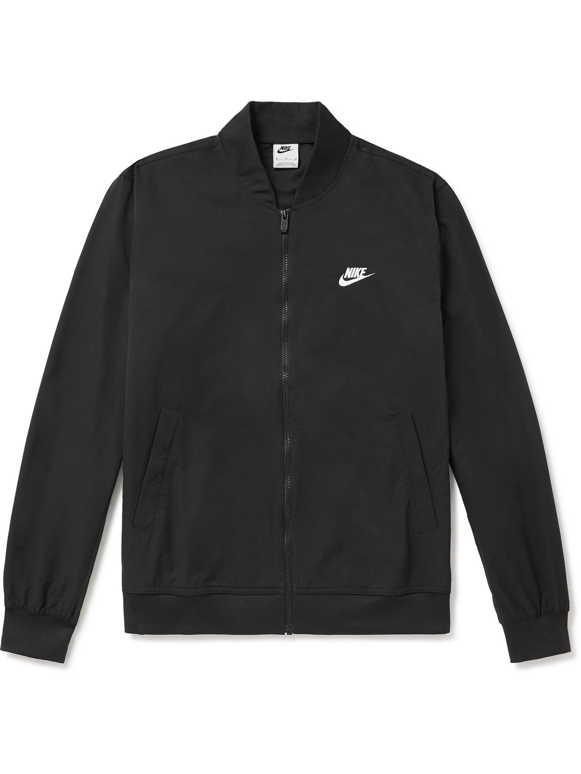 Nike Club Logo-Embroidered Cotton-Blend Gabardine Zip-Up Sweatshirt