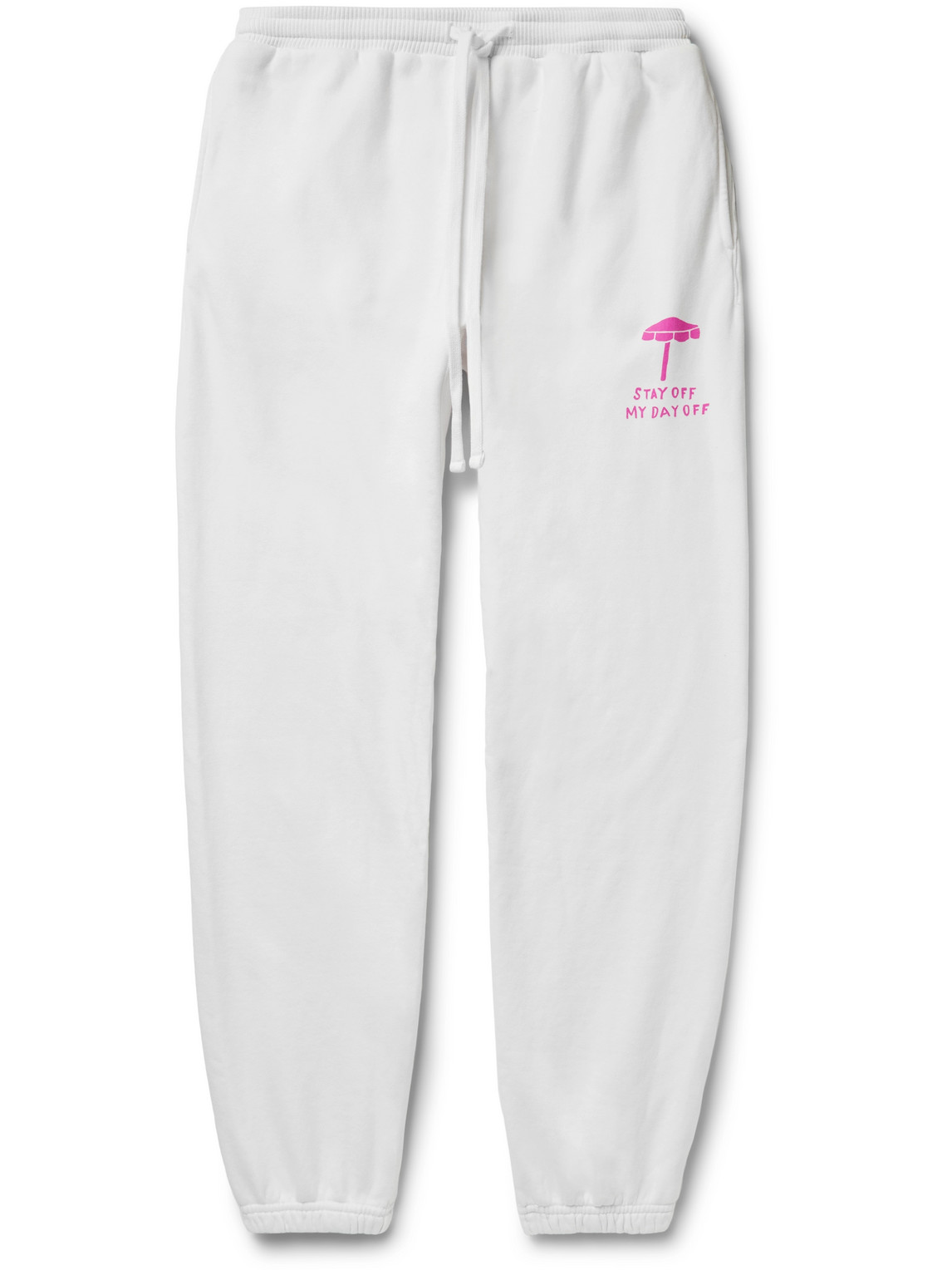 Pasadena Leisure Club Day Off Tapered Printed Cotton-jersey Sweatpants In White