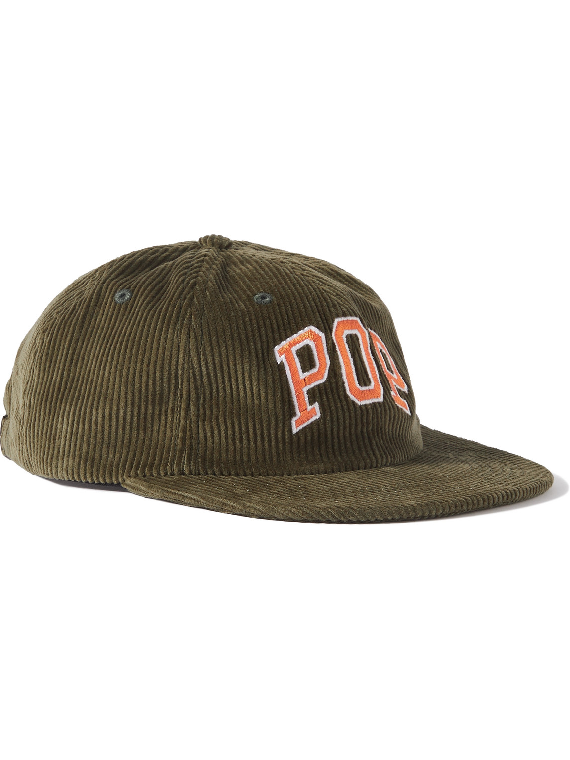 Pop Trading Company LOGO-EMBROIDERED COTTON-CORDUROY BASEBALL CAP
