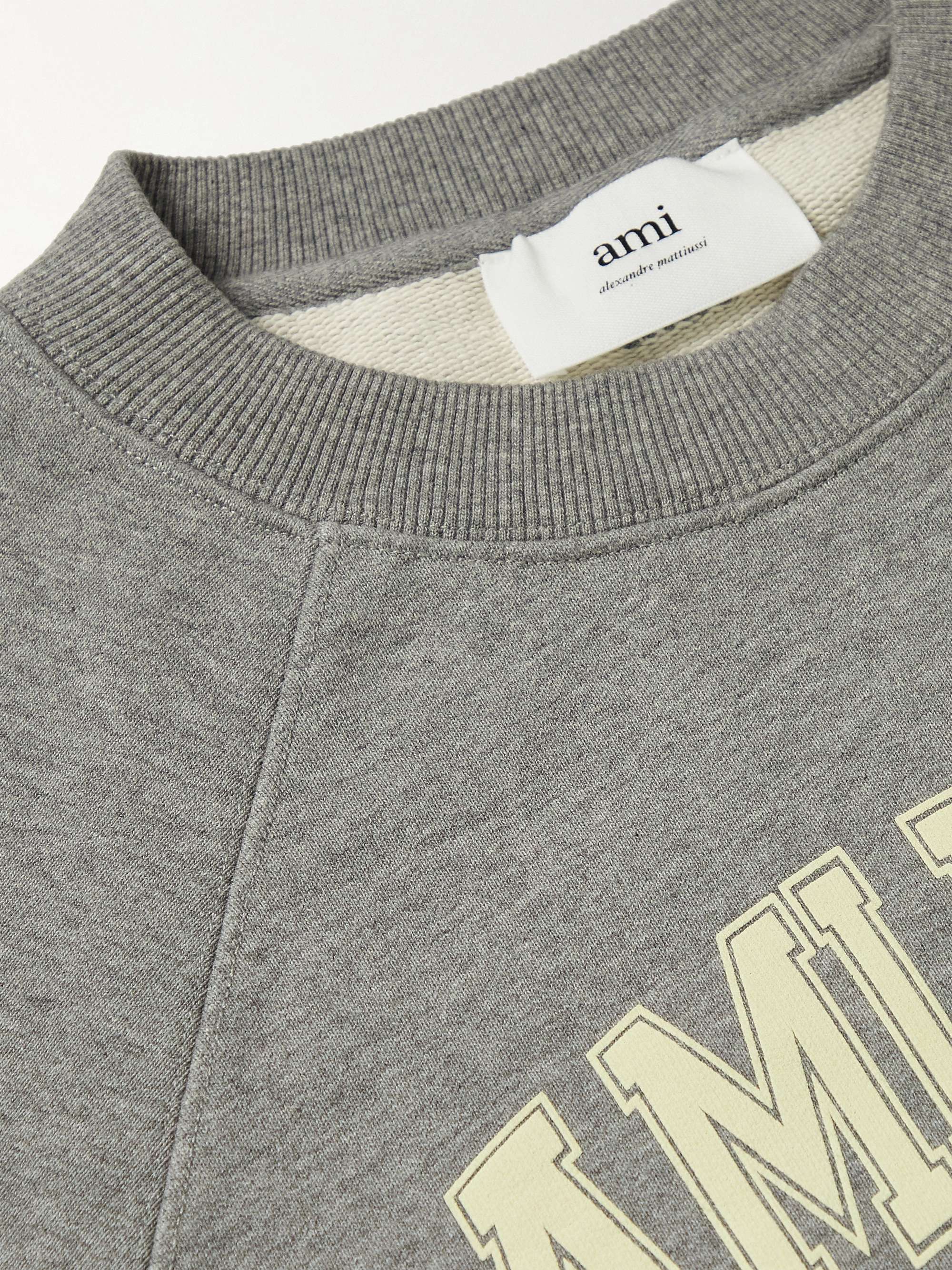 AMI PARIS Logo-Print Cotton-Jersey Sweatshirt